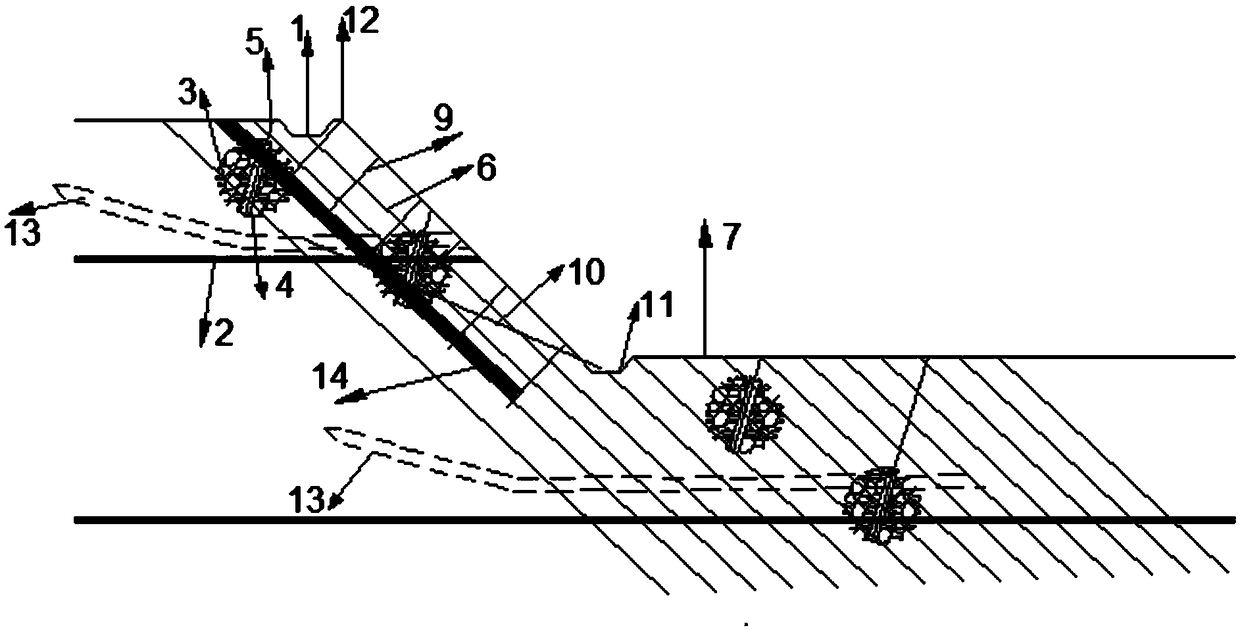 Comprehensive protecting and treating method of water-containing easily-weathered rock bedding slope