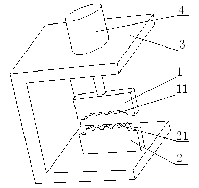 Optical fiber end head pressing device with simple structure