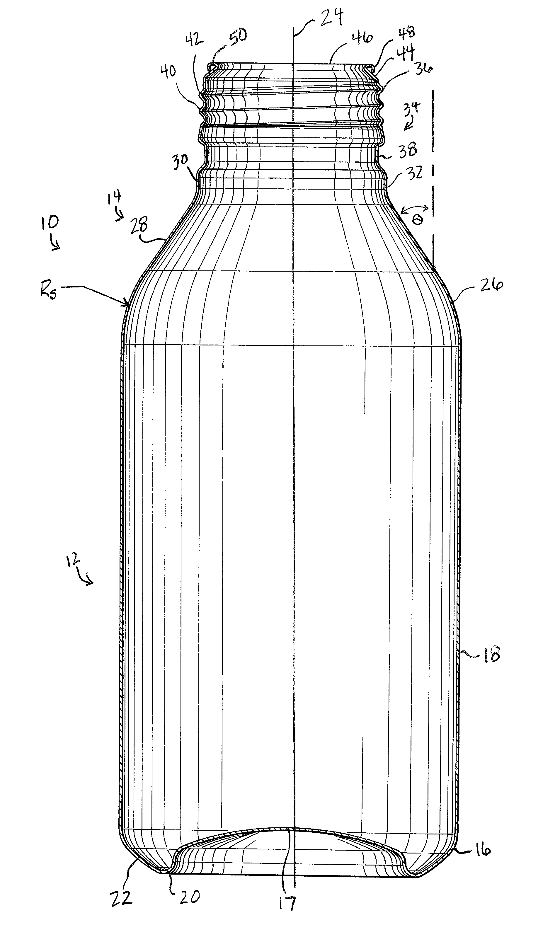 Necked-in can body and method for making same