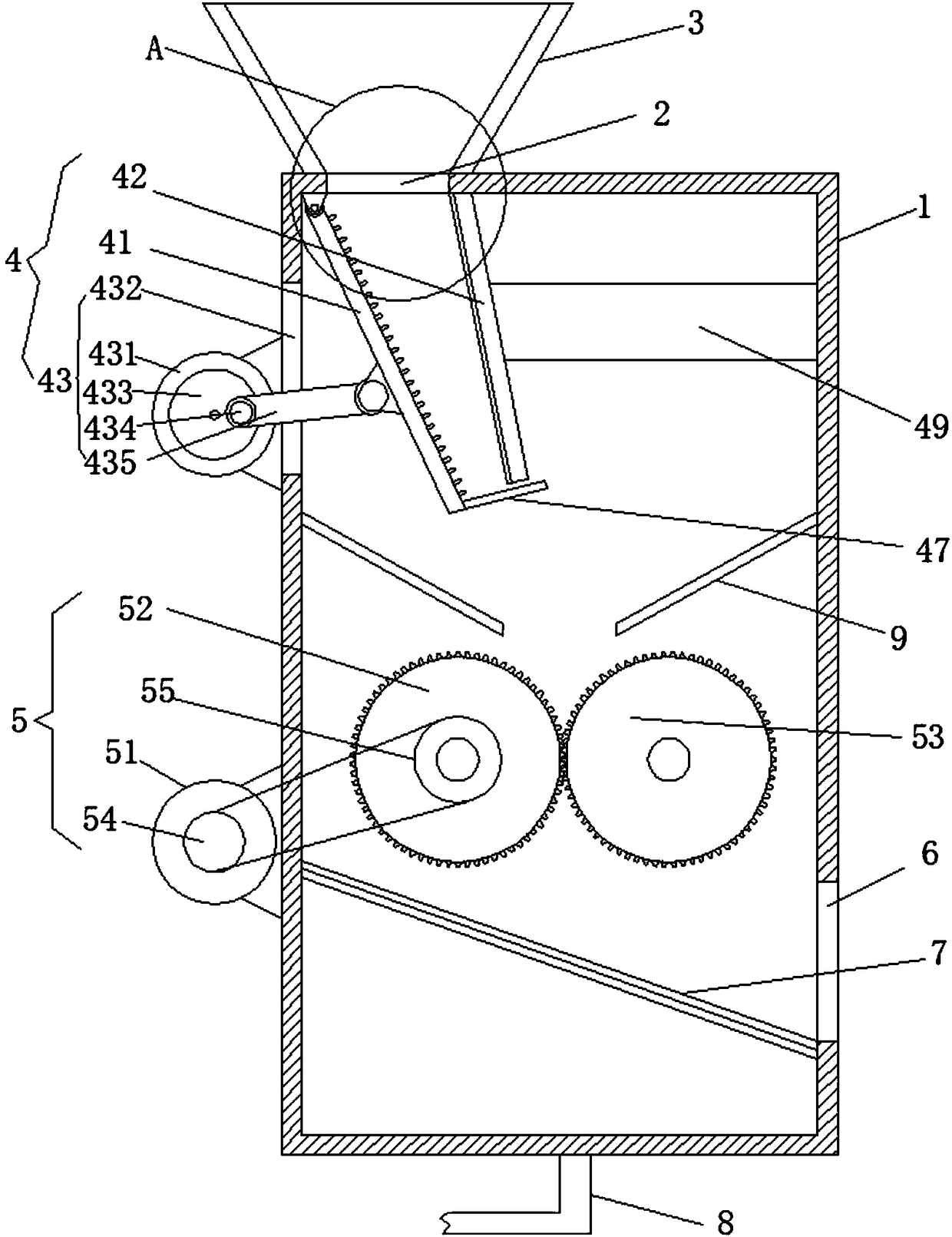 Glass bottle rapid crushing device for medical pediatrics and use method thereof