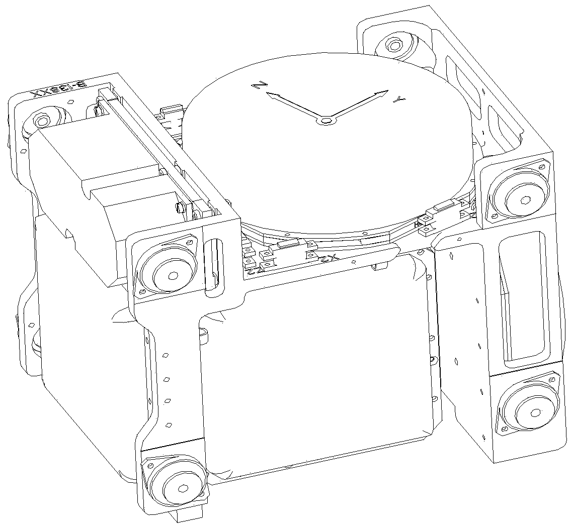 A three-axis fiber optic gyroscope structure with eight-point vibration reduction and heat preservation measures