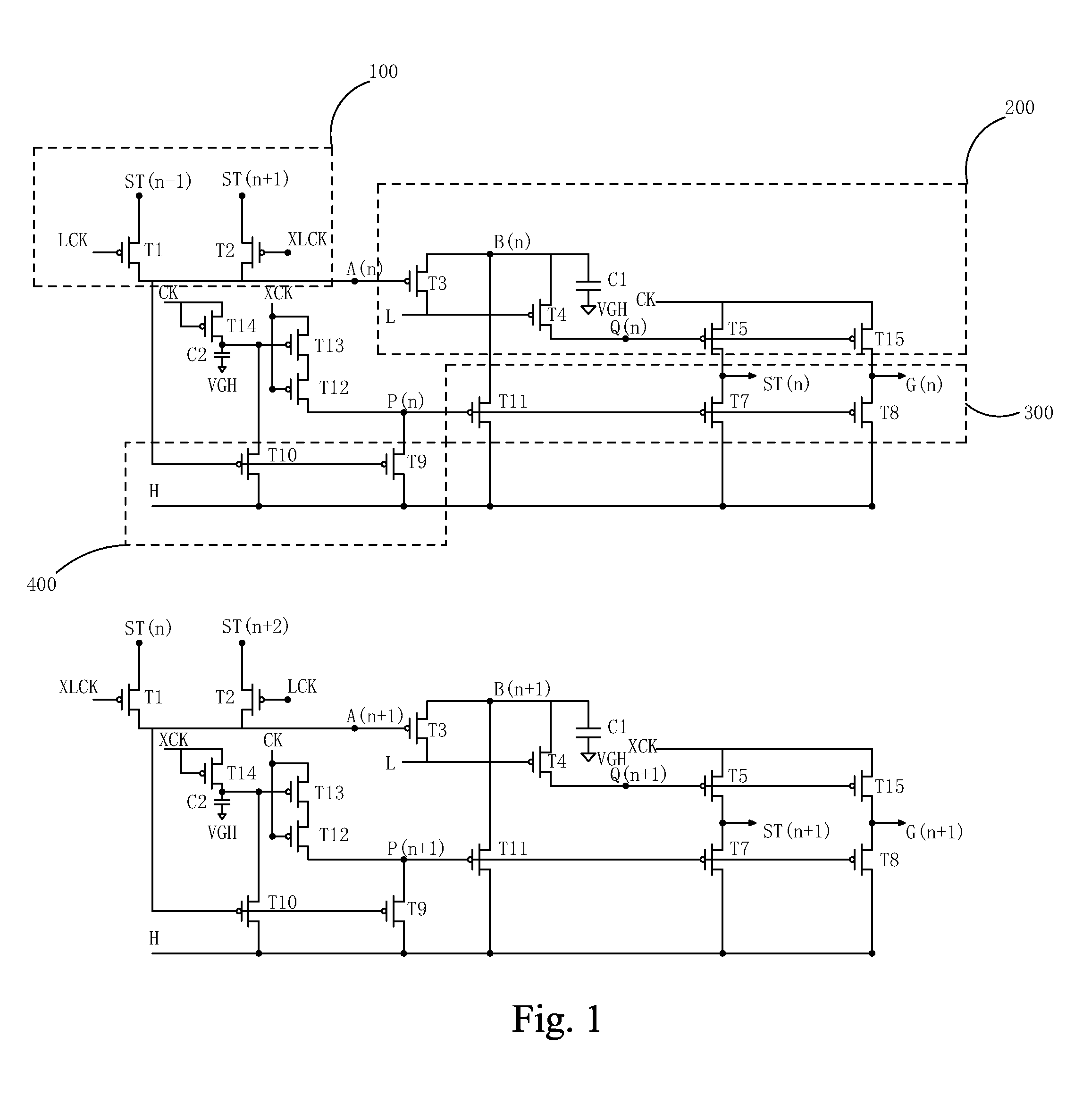 GOA circuit based on p-type thin film transistor