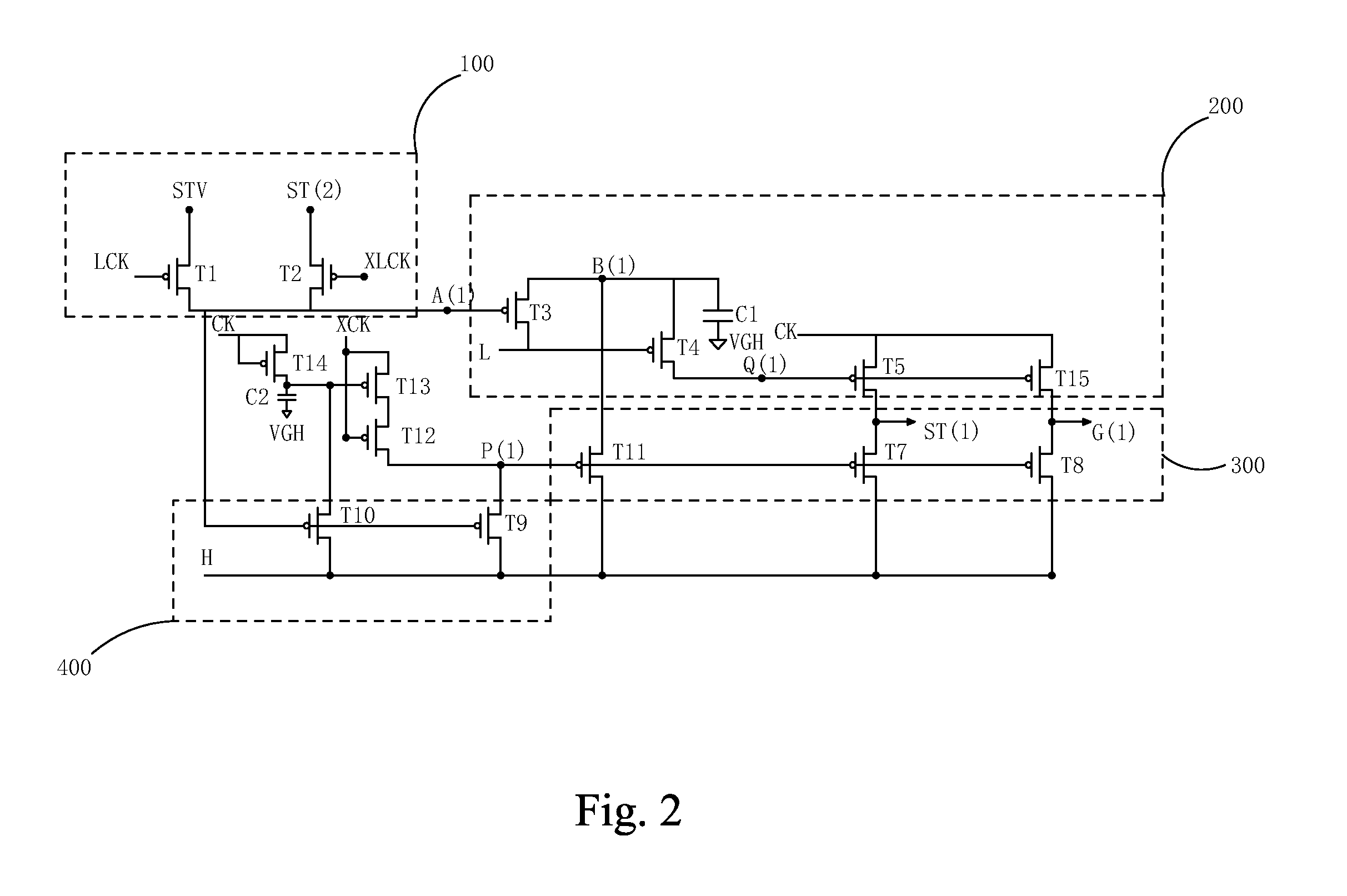 GOA circuit based on p-type thin film transistor