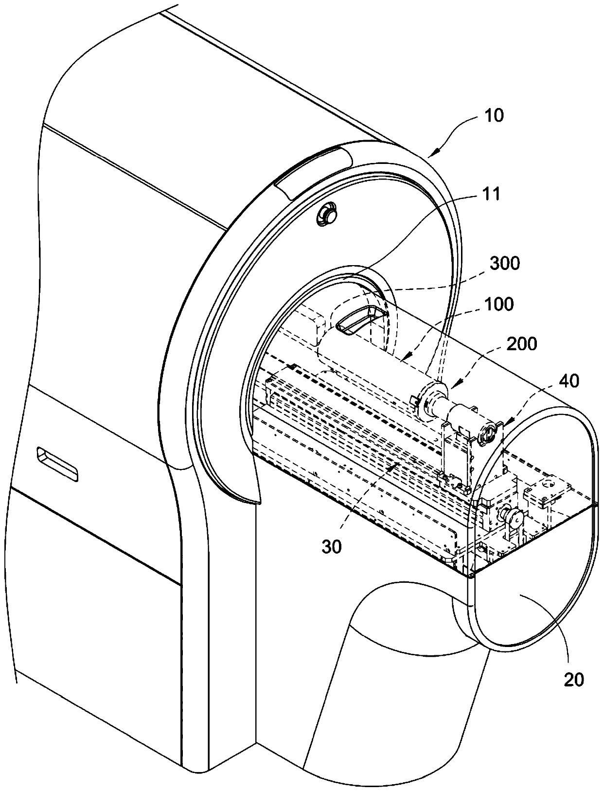 Contrast scanning device and its animal bed