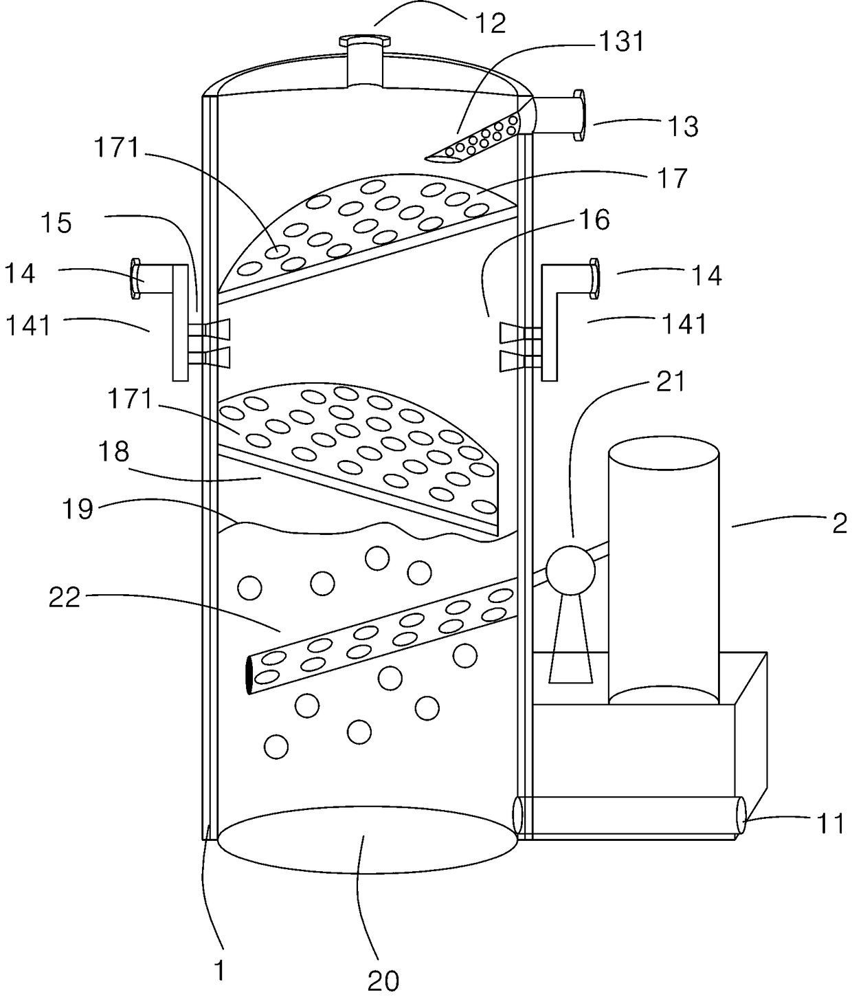 Mixed material oxidation reaction device