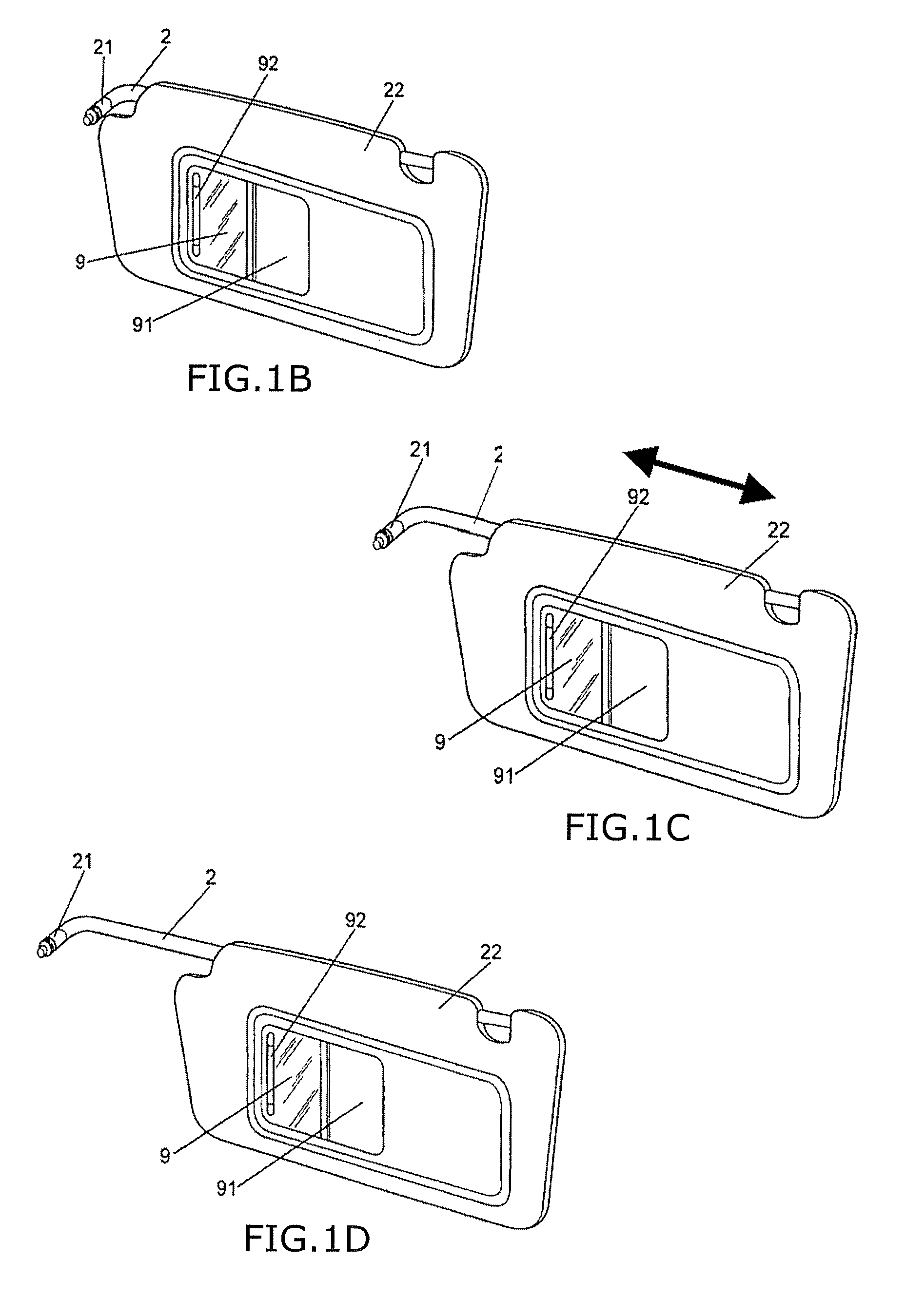 Sliding sun visor