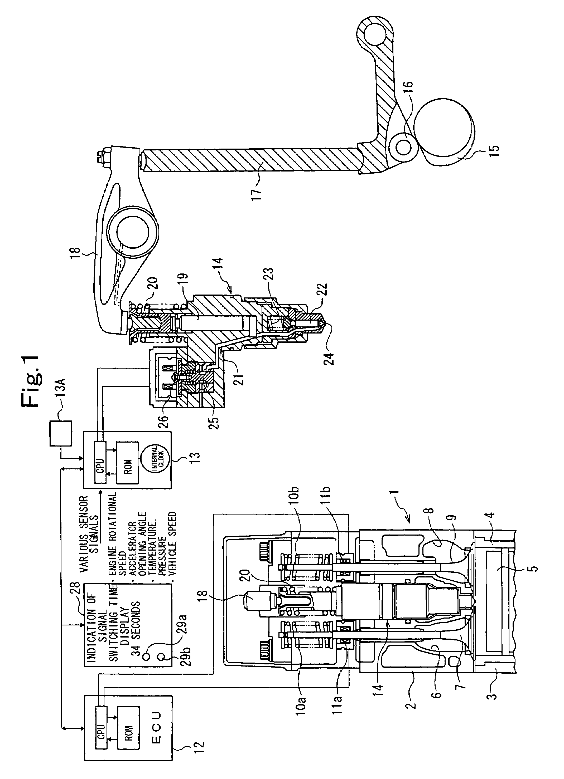 Control device for multi-cylinder internal combustion engine and signaling device capable of providing same with information