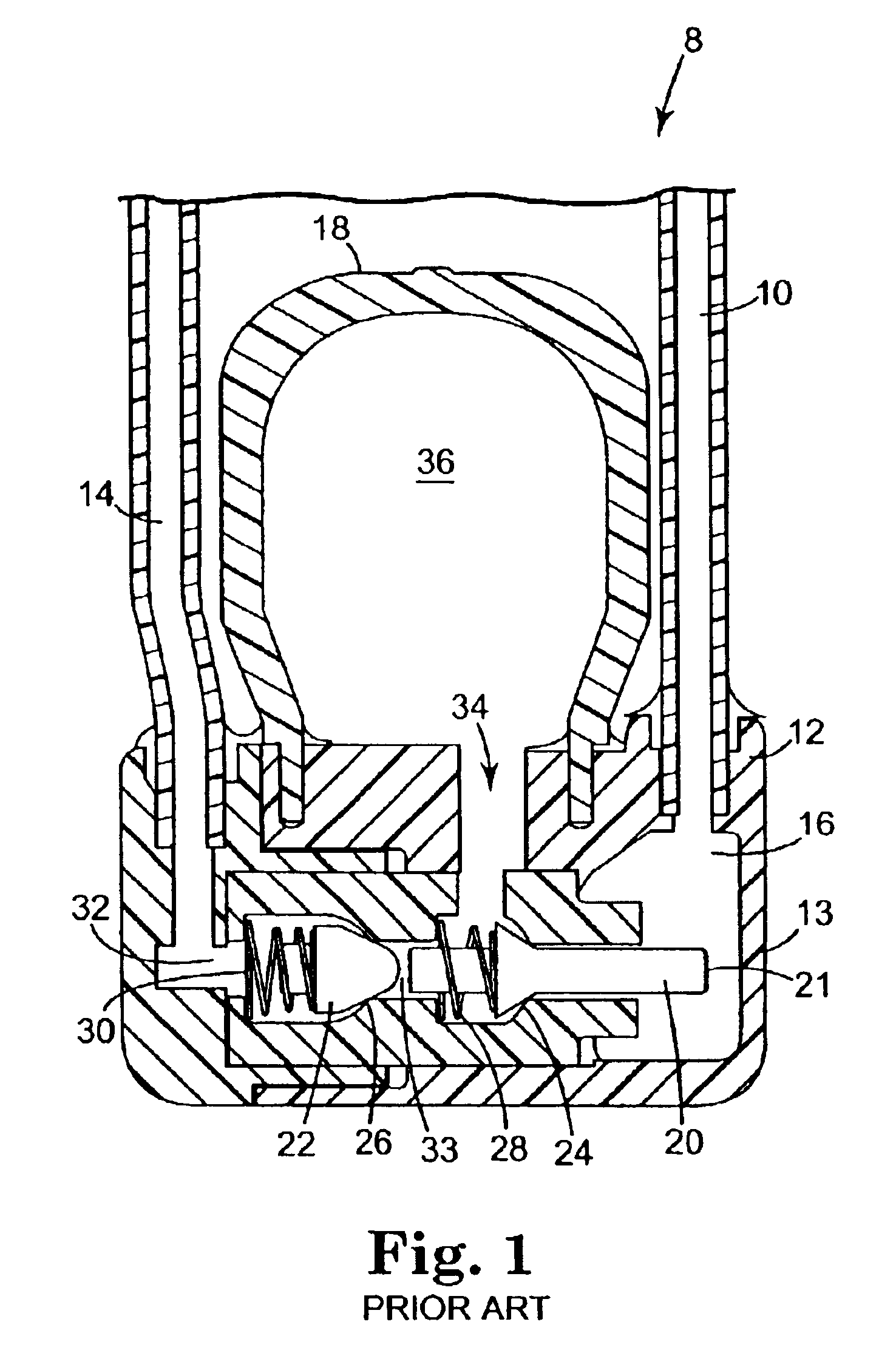 Spontaneous inflation inhibitor for inflatable prosthesis