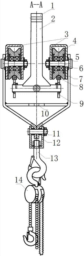 A boom-type y-shaped double-cable cable transport device