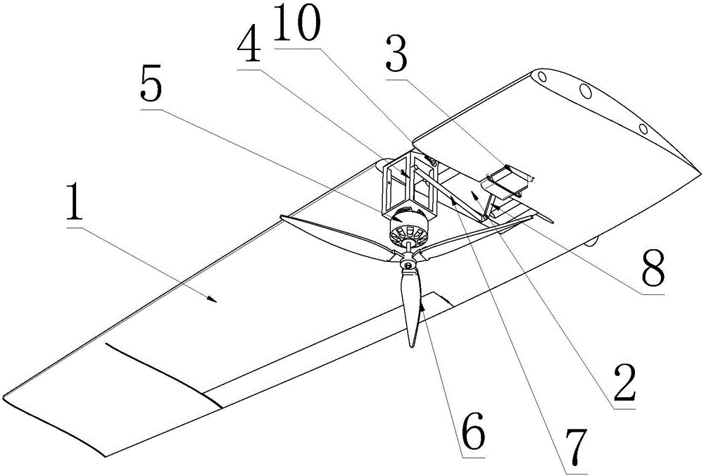 Tilting mechanism capable of being hidden in wing