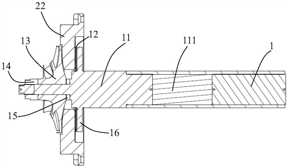 Bearing structure, electric air compressor, dynamic balancing method and assembling method