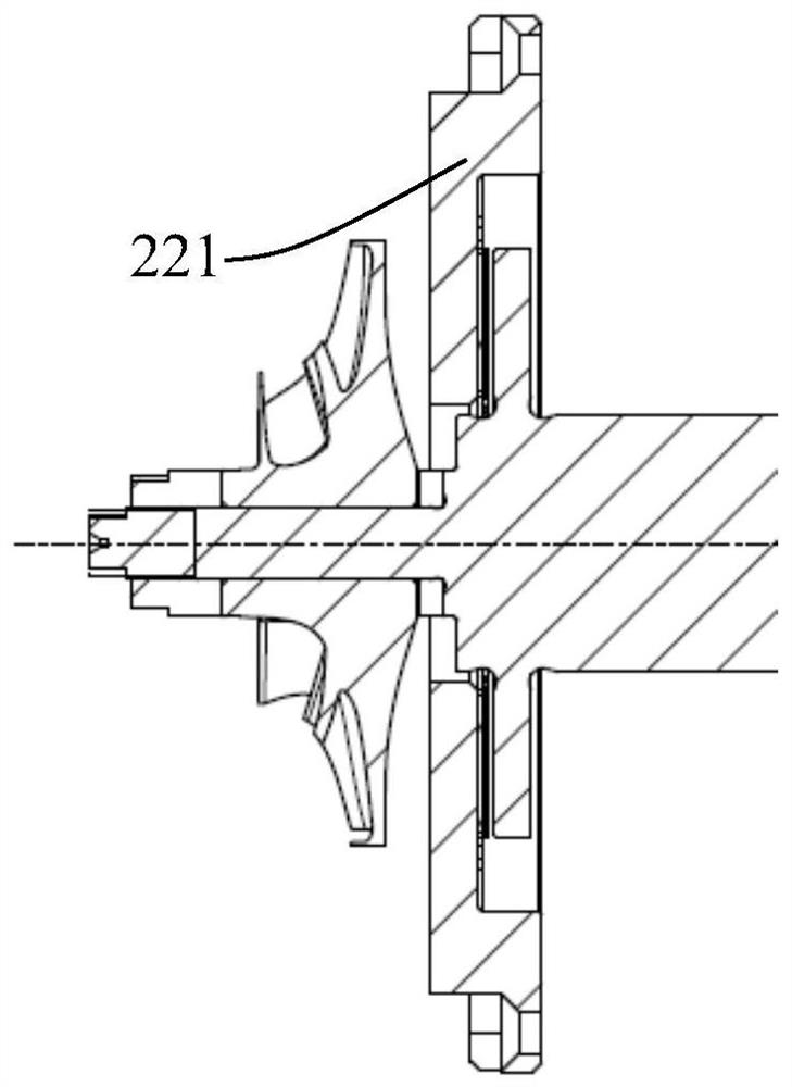 Bearing structure, electric air compressor, dynamic balancing method and assembling method