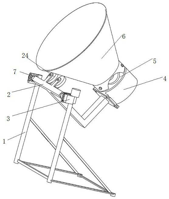 Overturning type discharging hopper capable of imitating manual material pouring