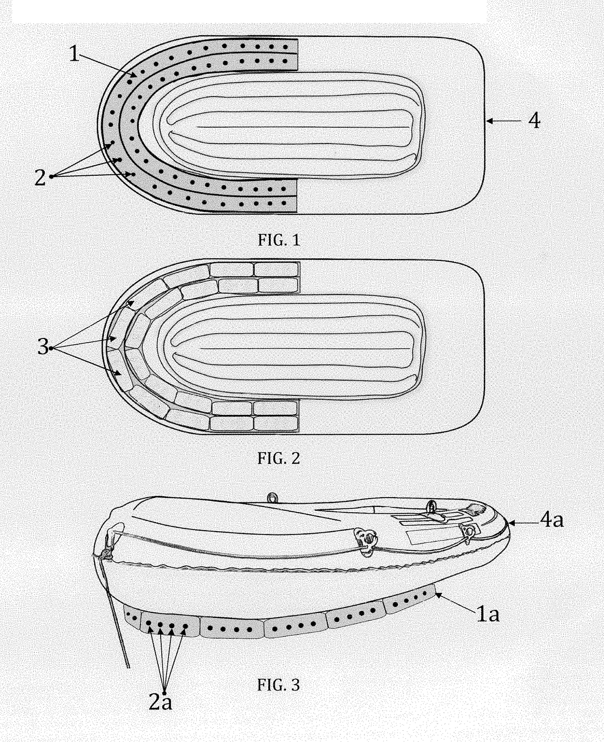 Sponge ballast system for inflatable rafts