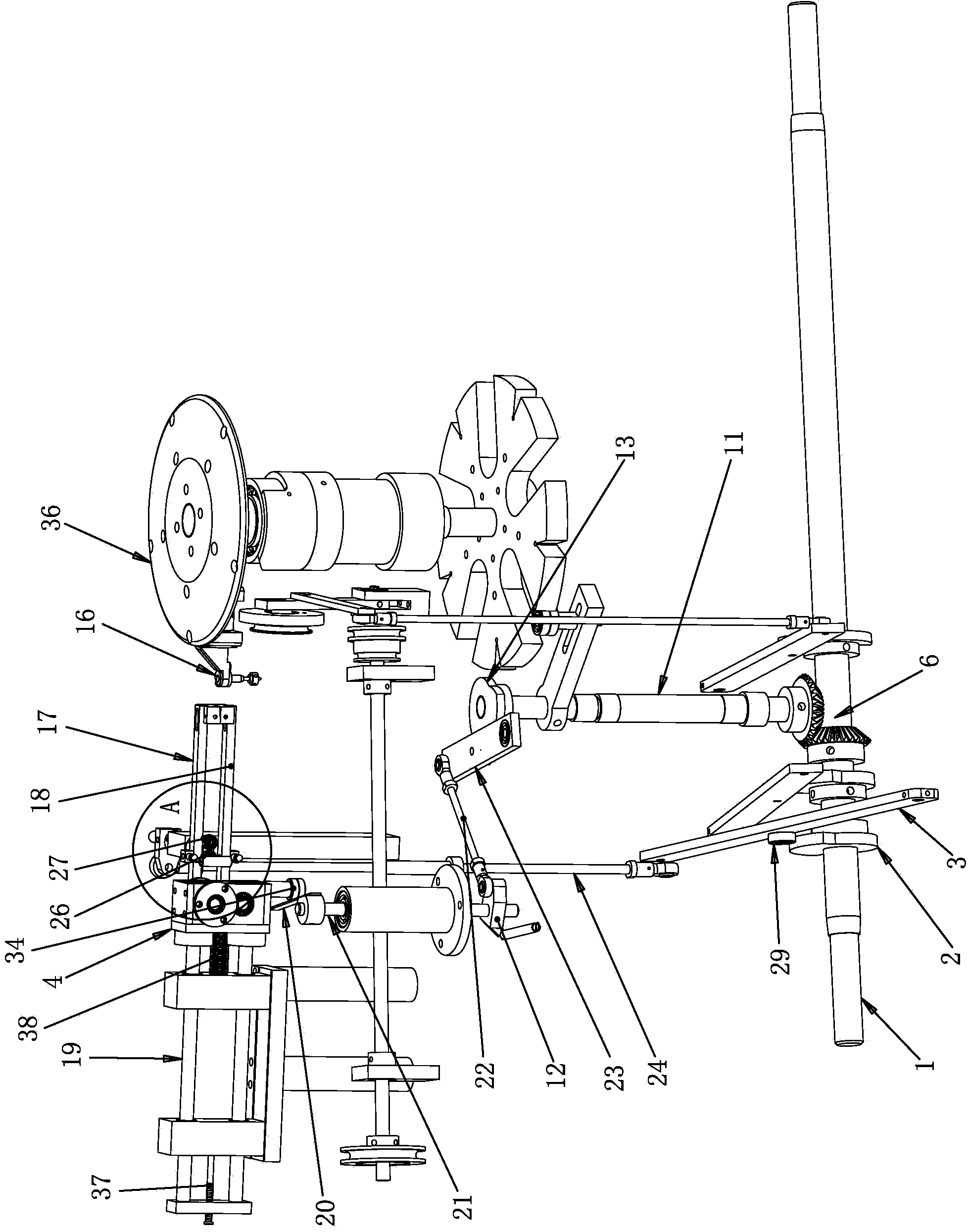 Handle winding mechanism of acupuncture needle automatic handle winding machine