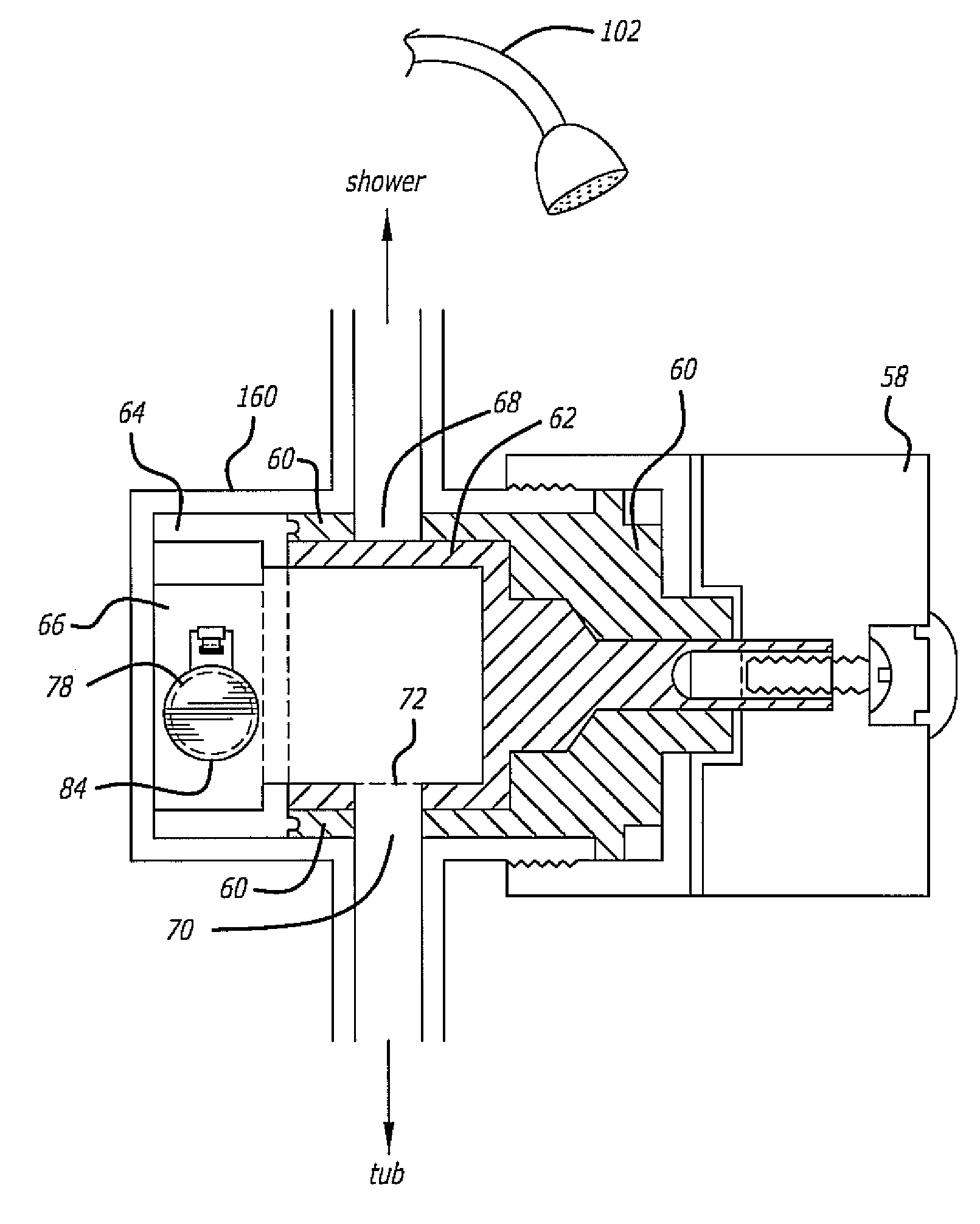 Faucet with water temperature retaining feature