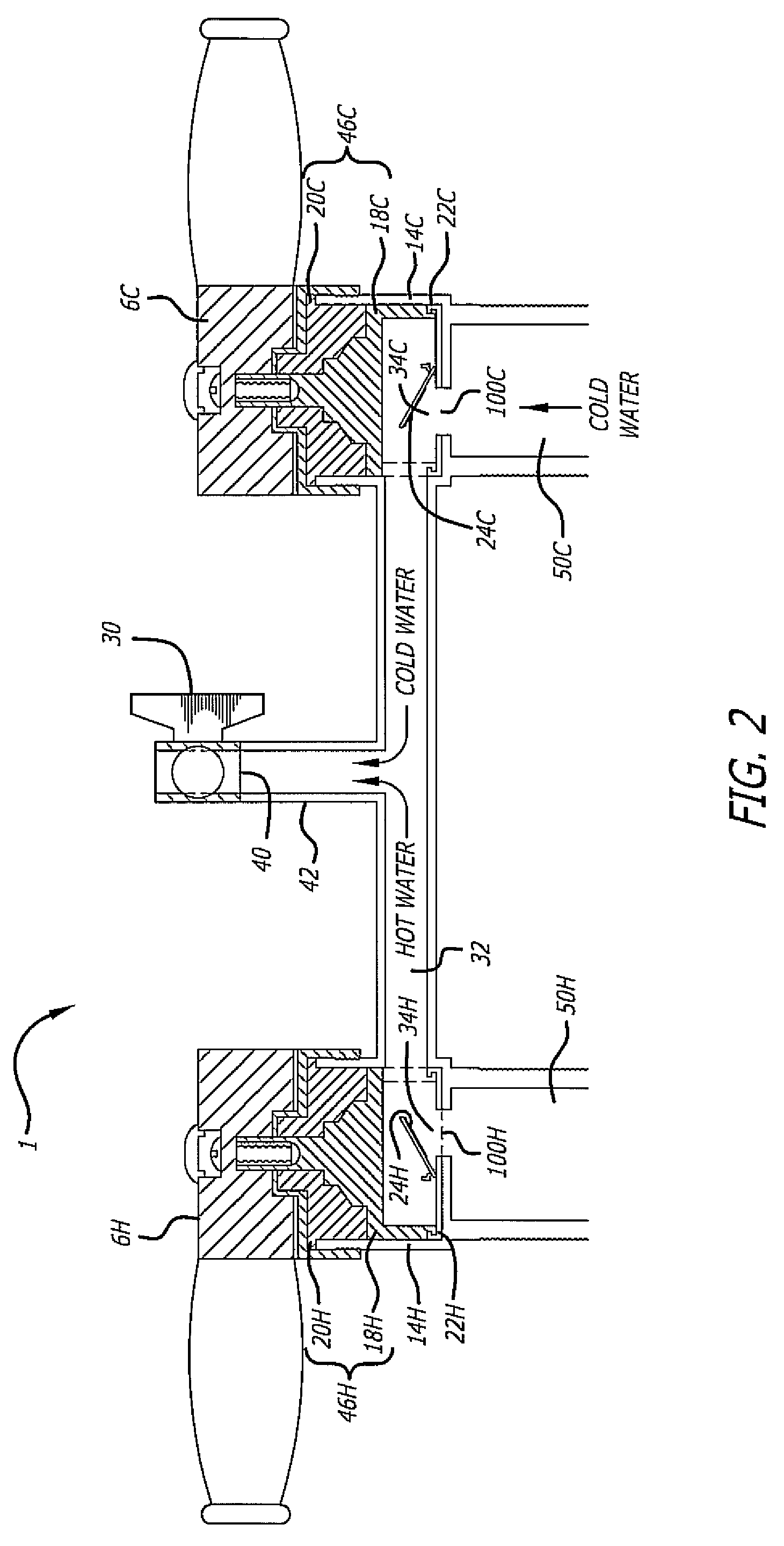 Faucet with water temperature retaining feature