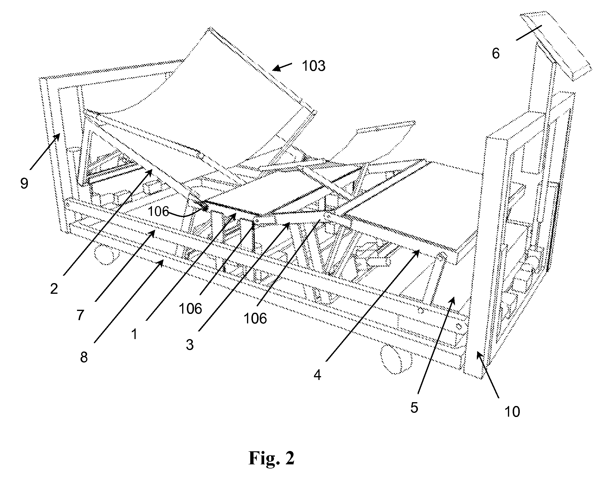 Bed with adjustable patient support framework