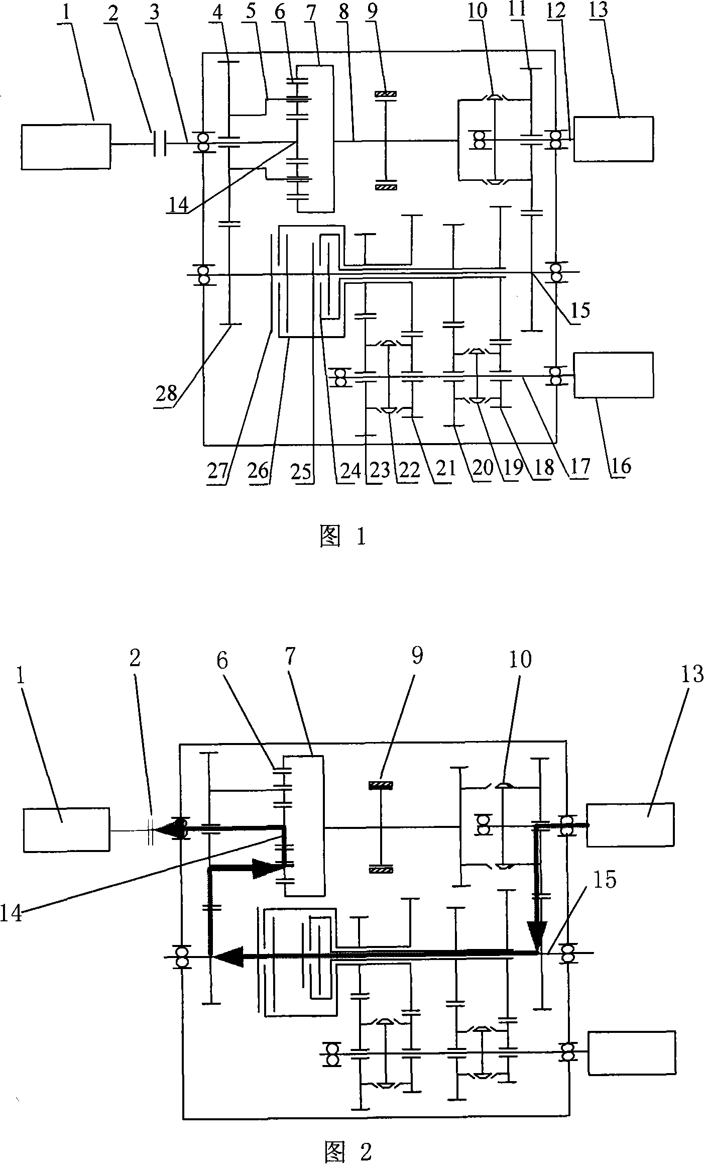 Hybrid power drive device based on double clutch automatic speed-changer