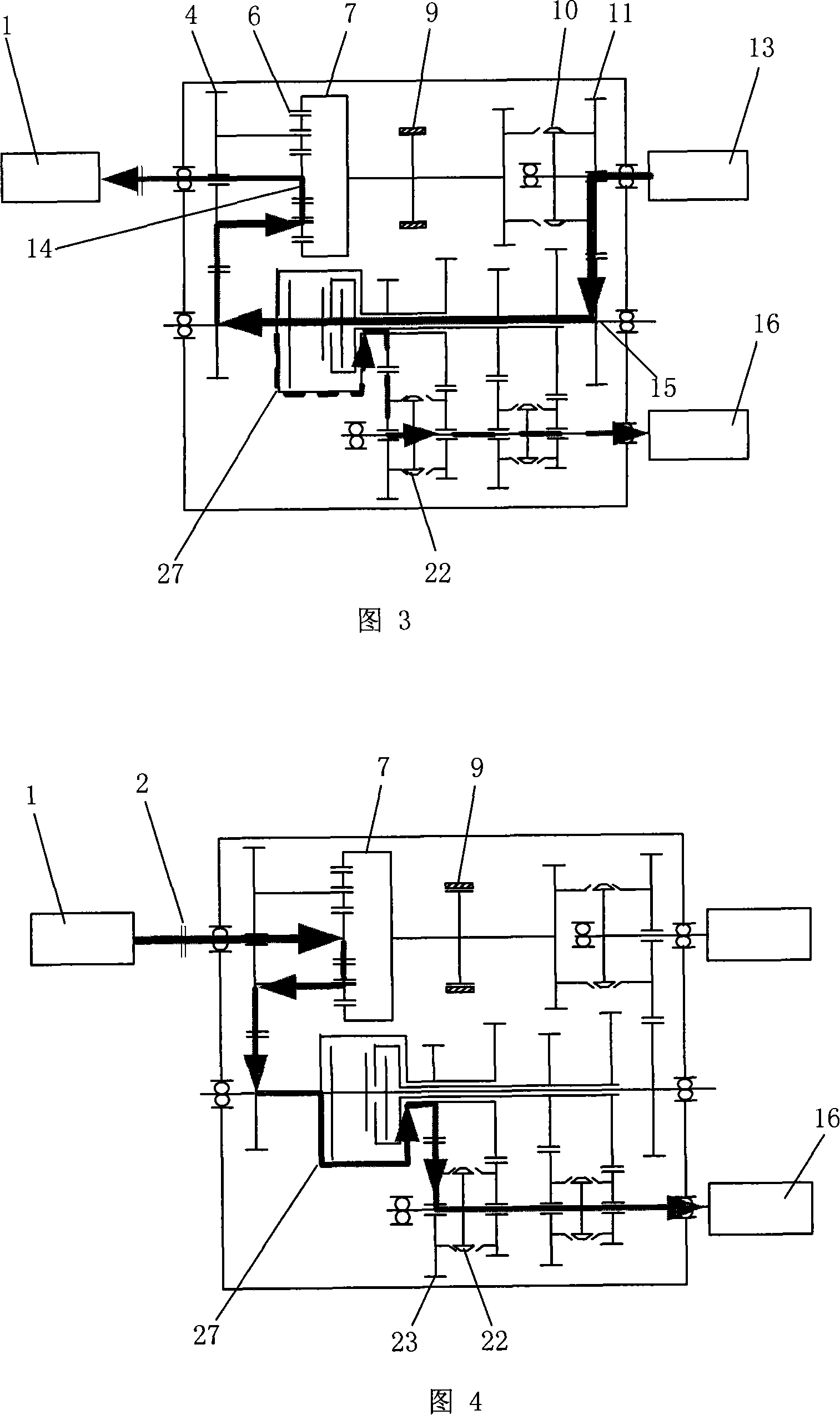 Hybrid power drive device based on double clutch automatic speed-changer