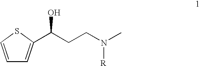 Process for the asymmetric synthesis of duloxetine