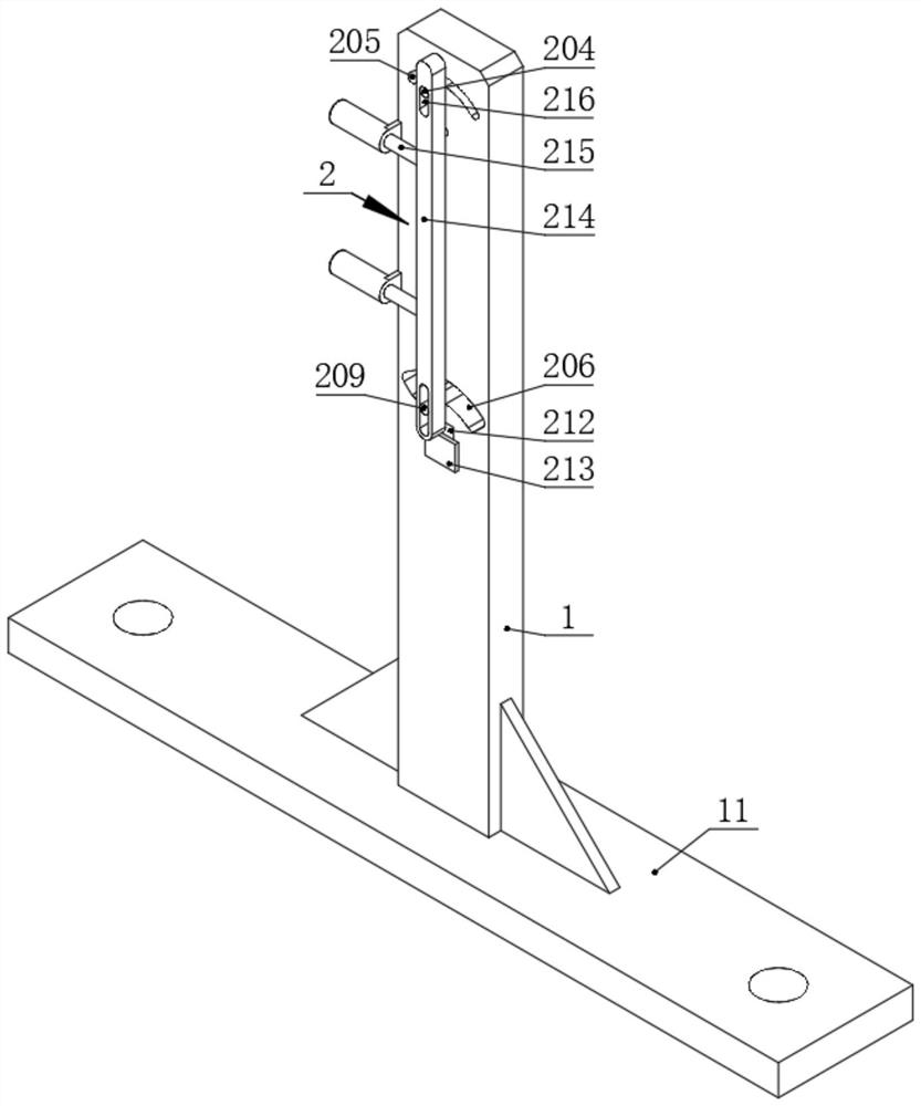 Tower tube internal part welding-free column lapping testing mechanism