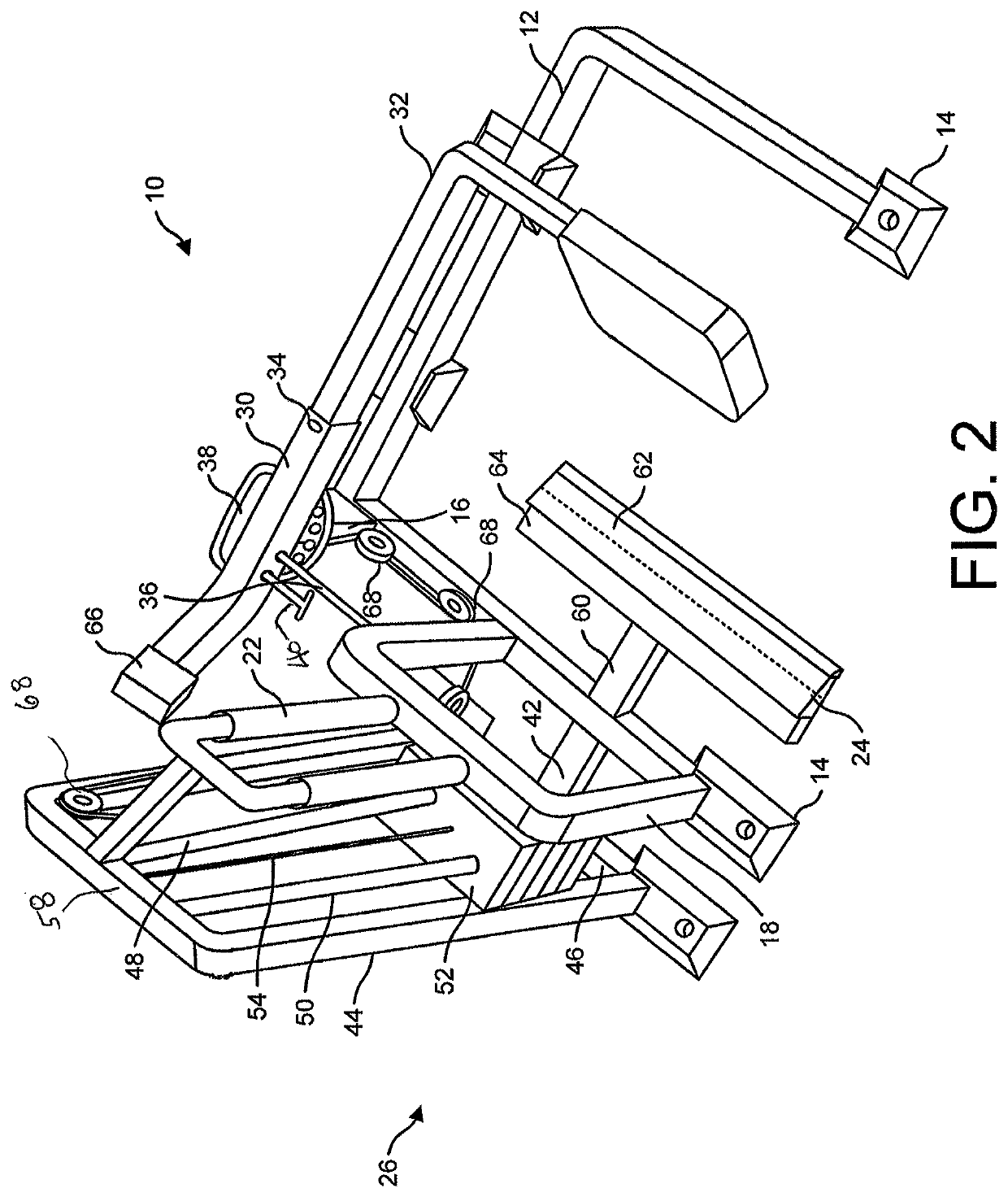 Exercise apparatus for an assisted squat exercise