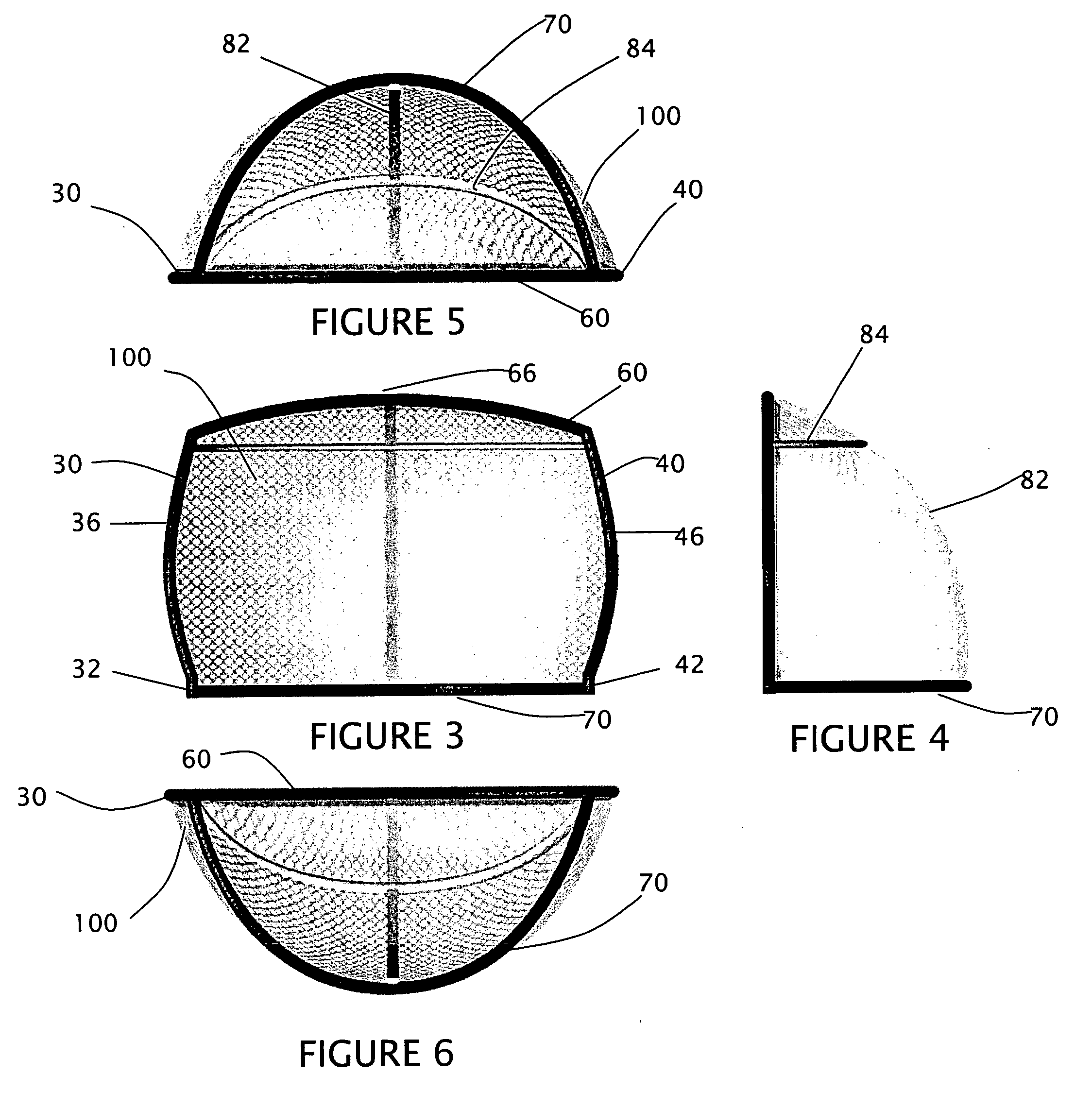 Sports goal having curvilinear frame section