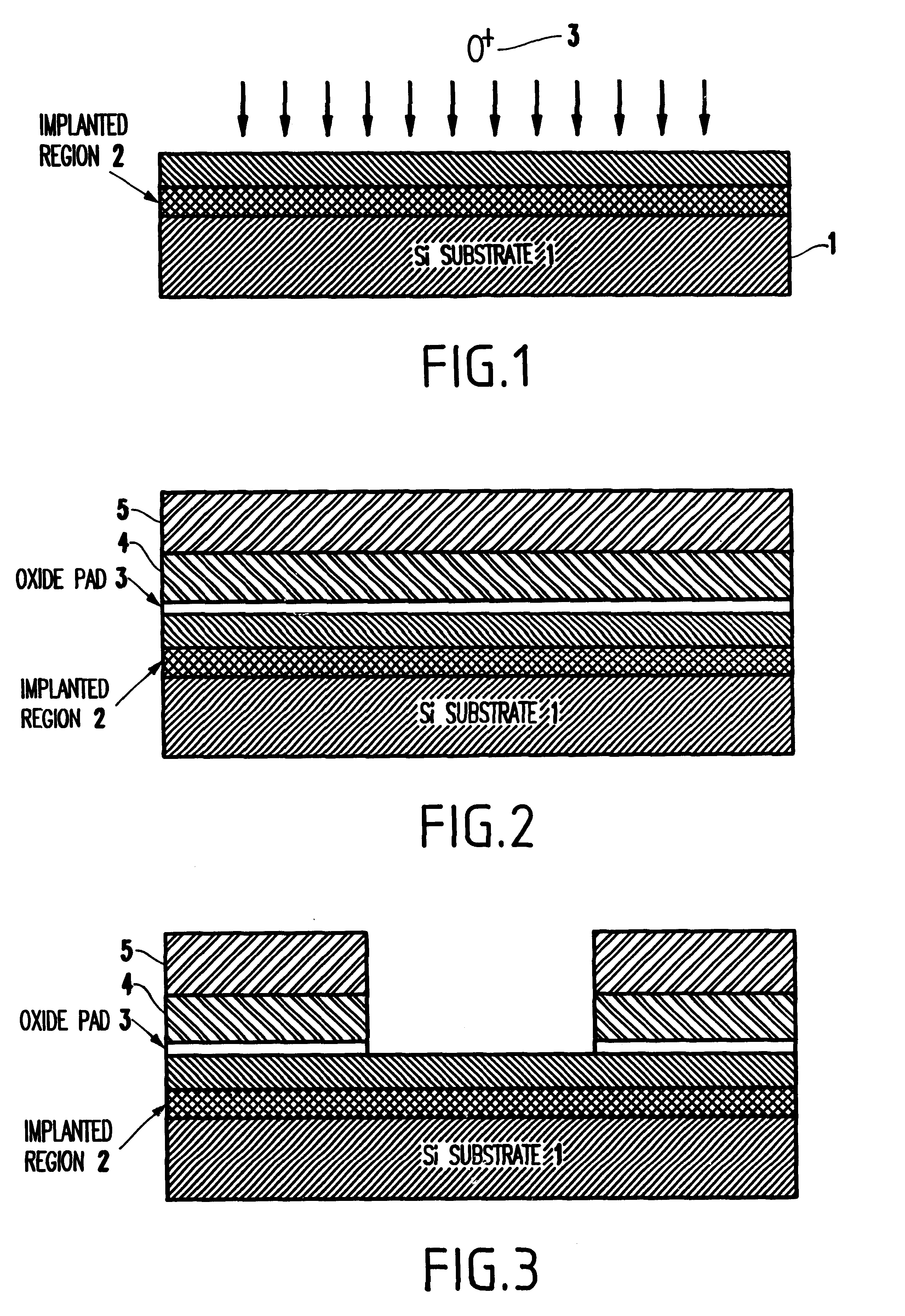 Method for patterning a buried oxide thickness for a separation by implanted oxygen (simox) process