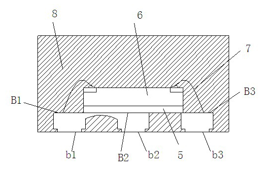 Carrier-free pin-free grid-array IC (Integrated Circuit) chip packaging part and production method thereof