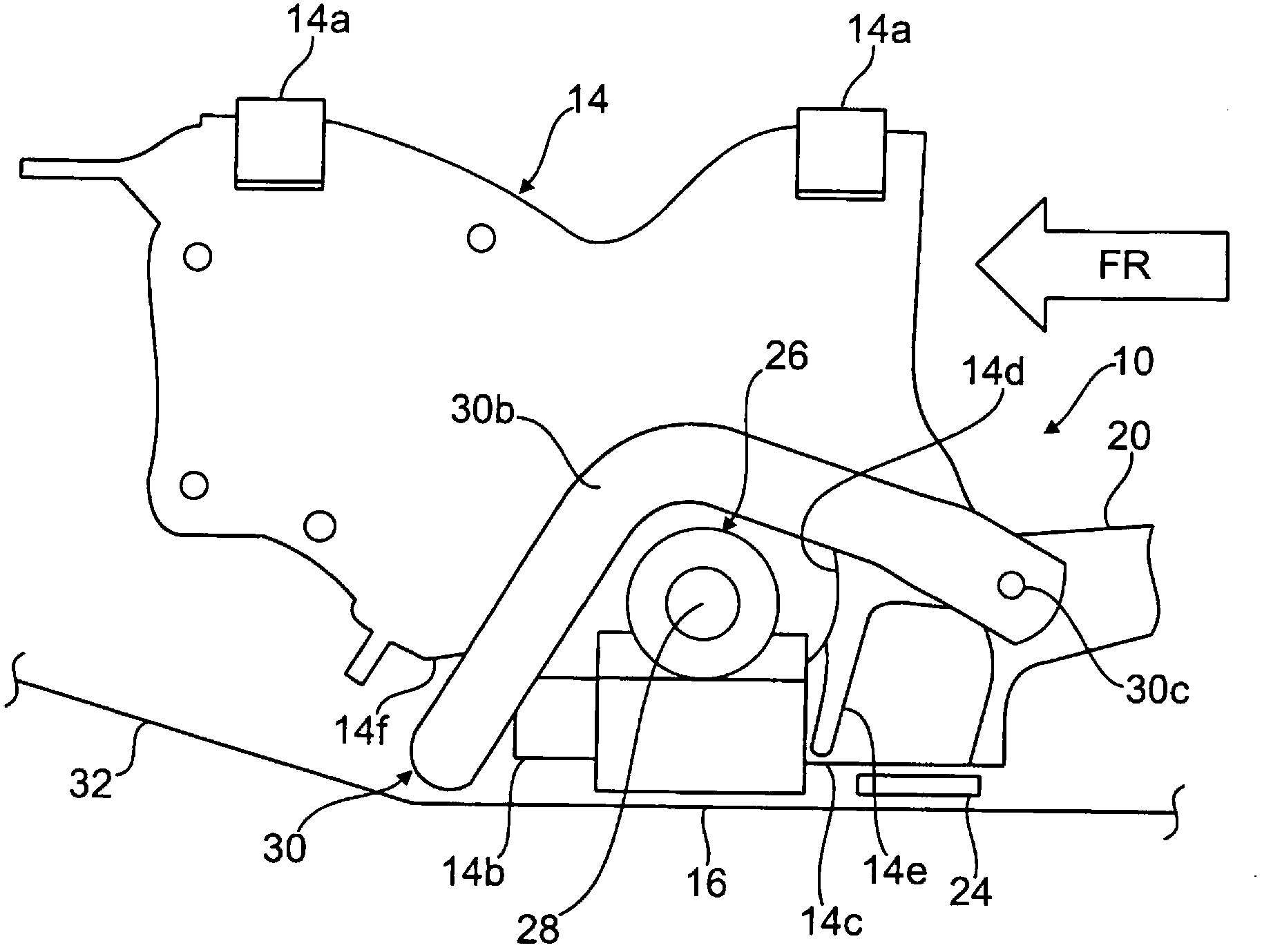 Underframe structure for a motor vehicle