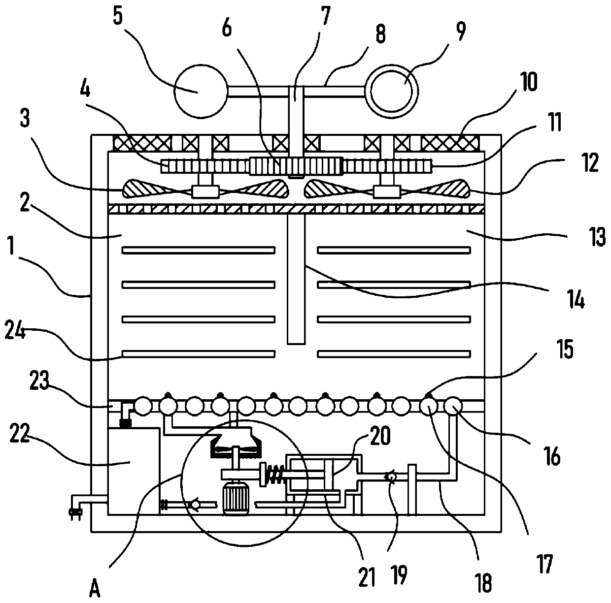 Two-way convection water-cooling heat dissipation type electrical cabinet