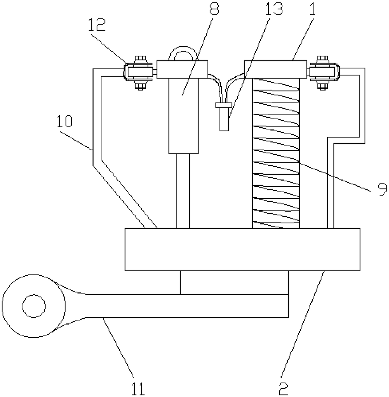 A damping automobile suspension based on double wishbone arms