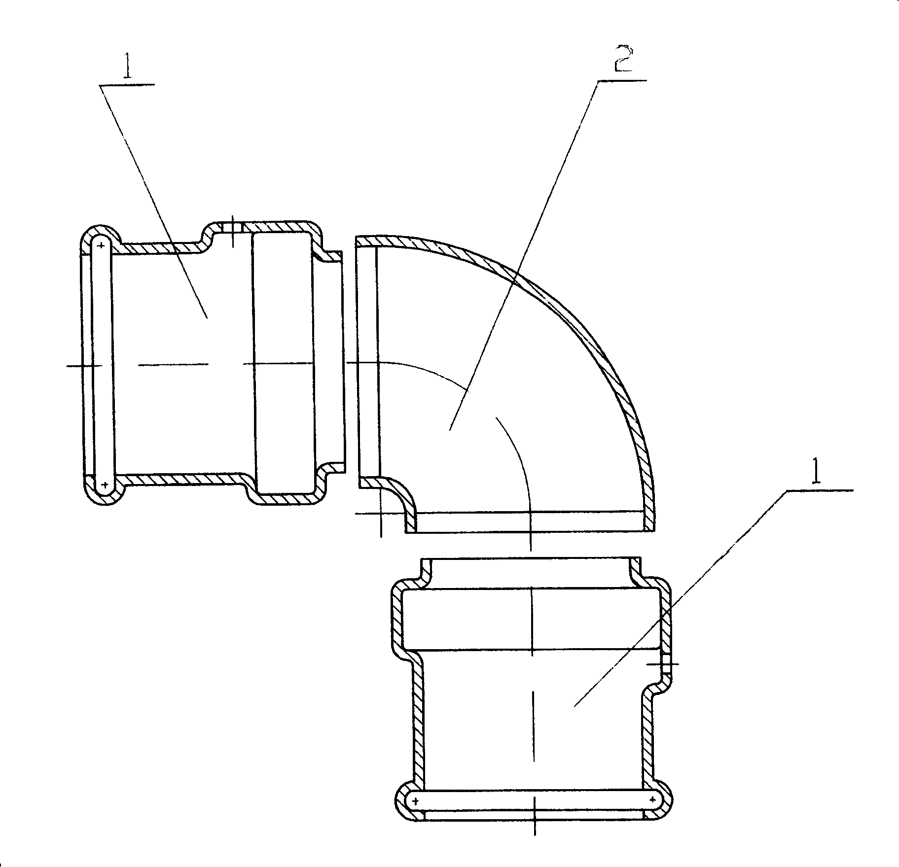 Manufacturing method with curvature thin wall stainless steel pipe fittings