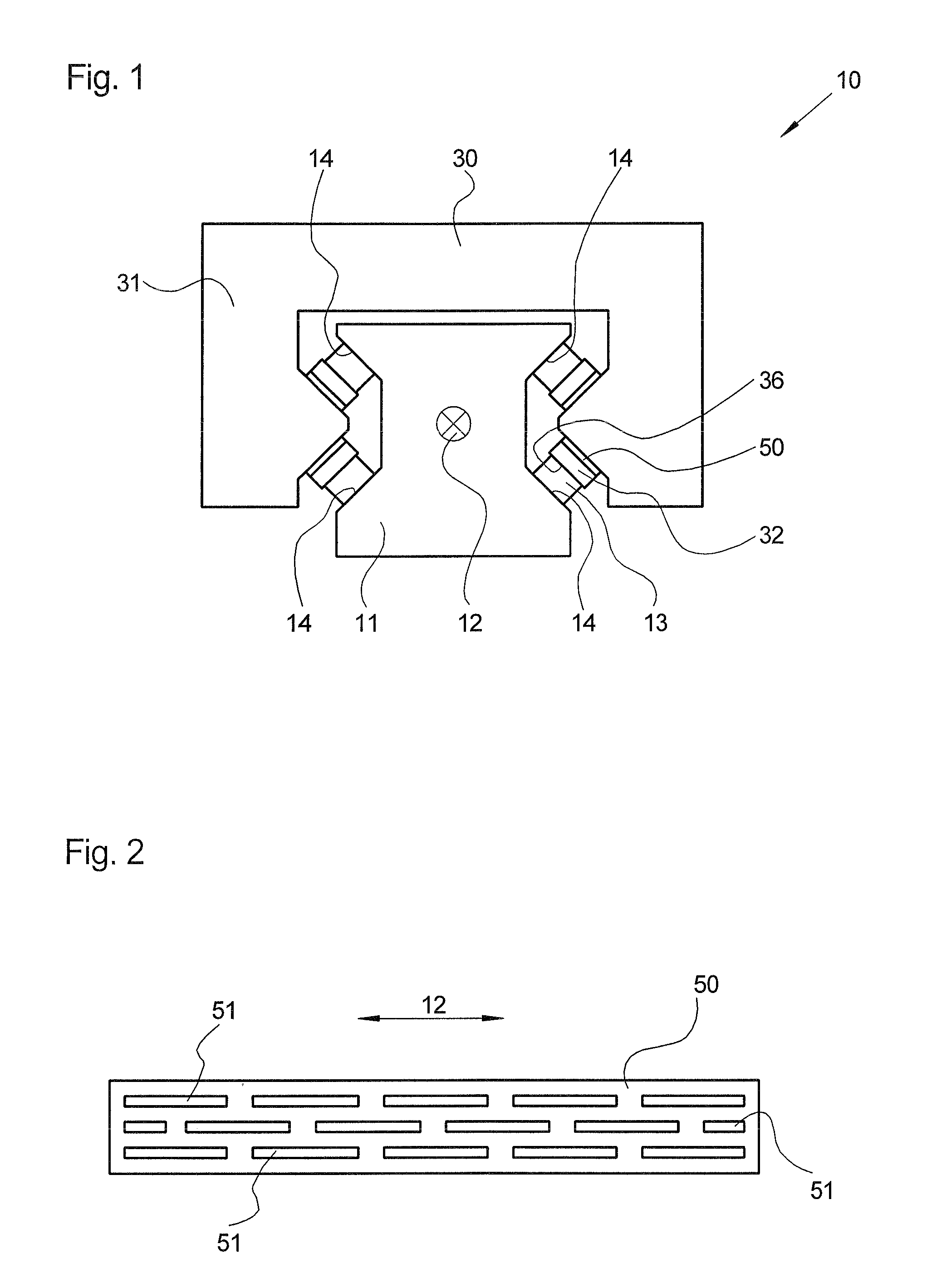 Linear roller bearing with bonded rolling surface parts