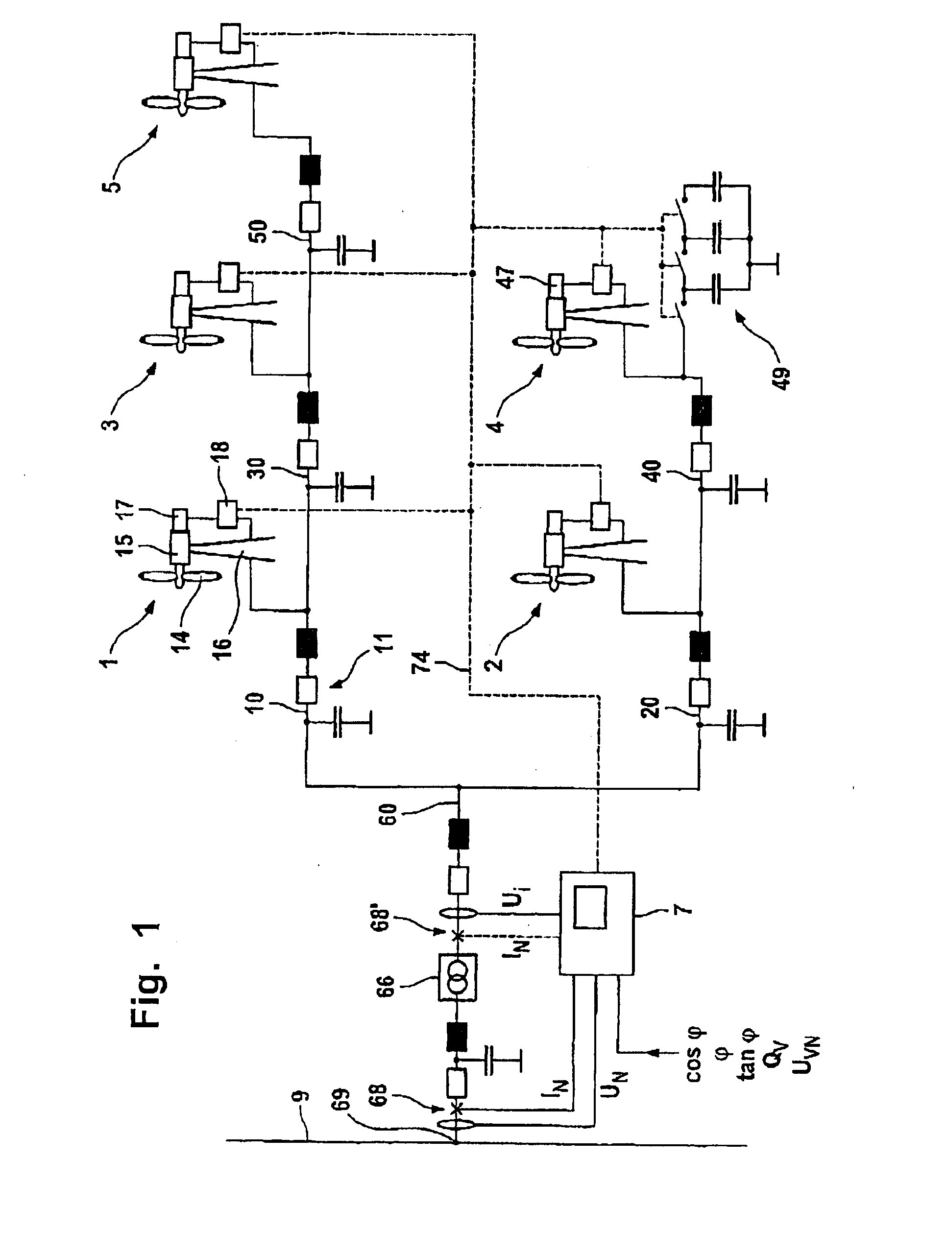 Wind Park with Robust Reactive Power Adjustment System and Method for the Operation Thereof