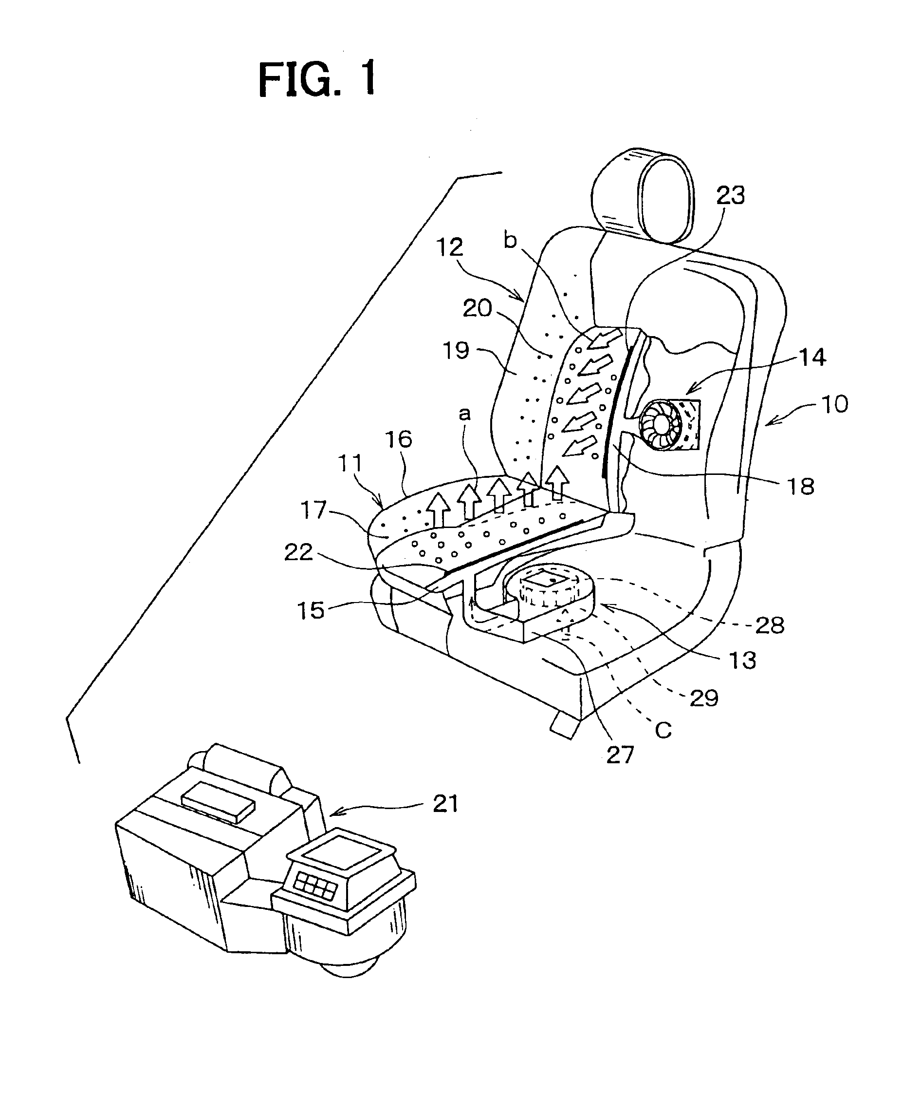 Vehicle seat air conditioning system