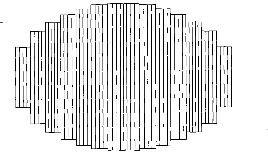 Oil-immersed type transformer for hatch winding iron core with oval-shaped cross section