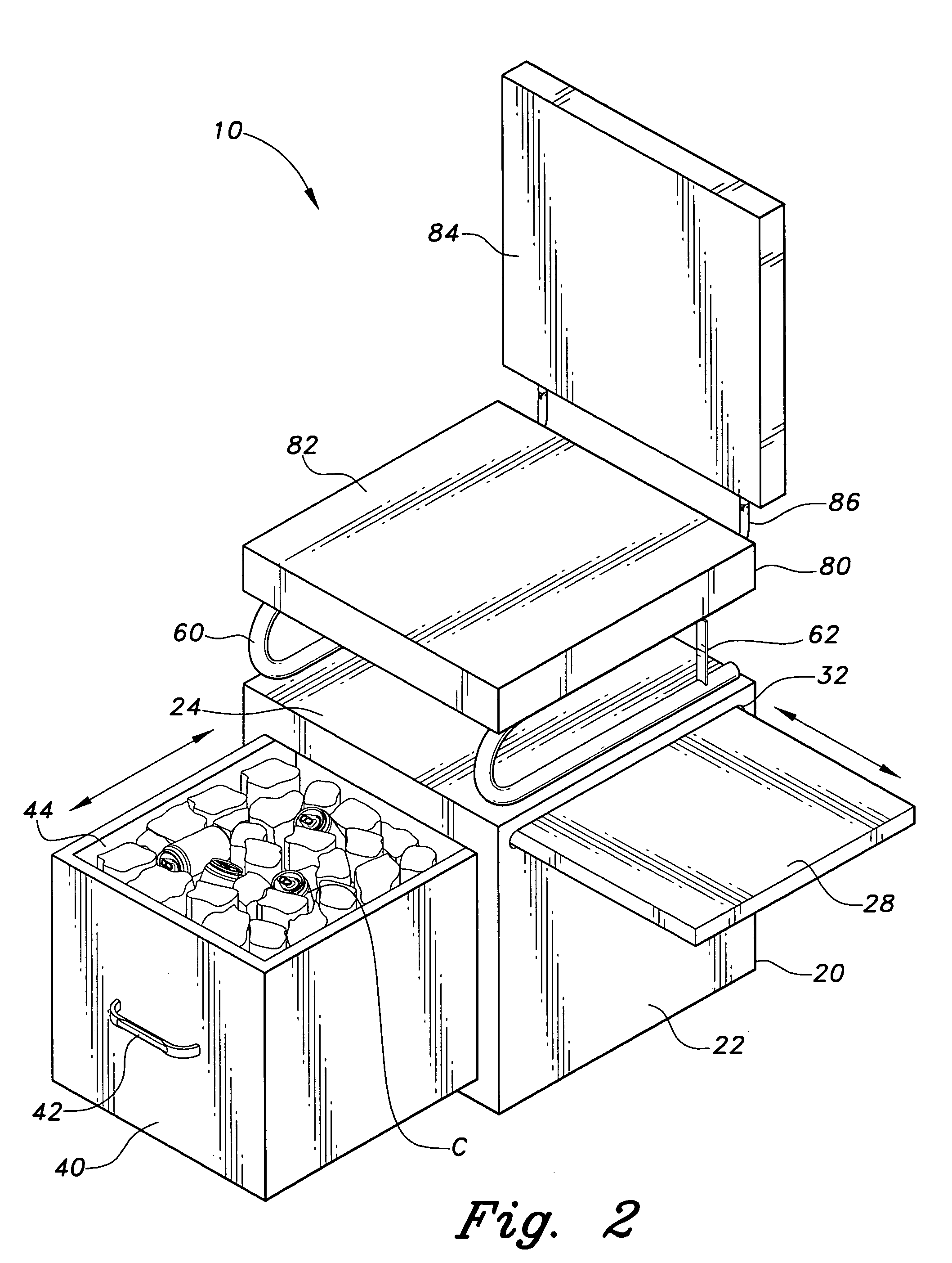 Portable combination cooler and cushioned seat