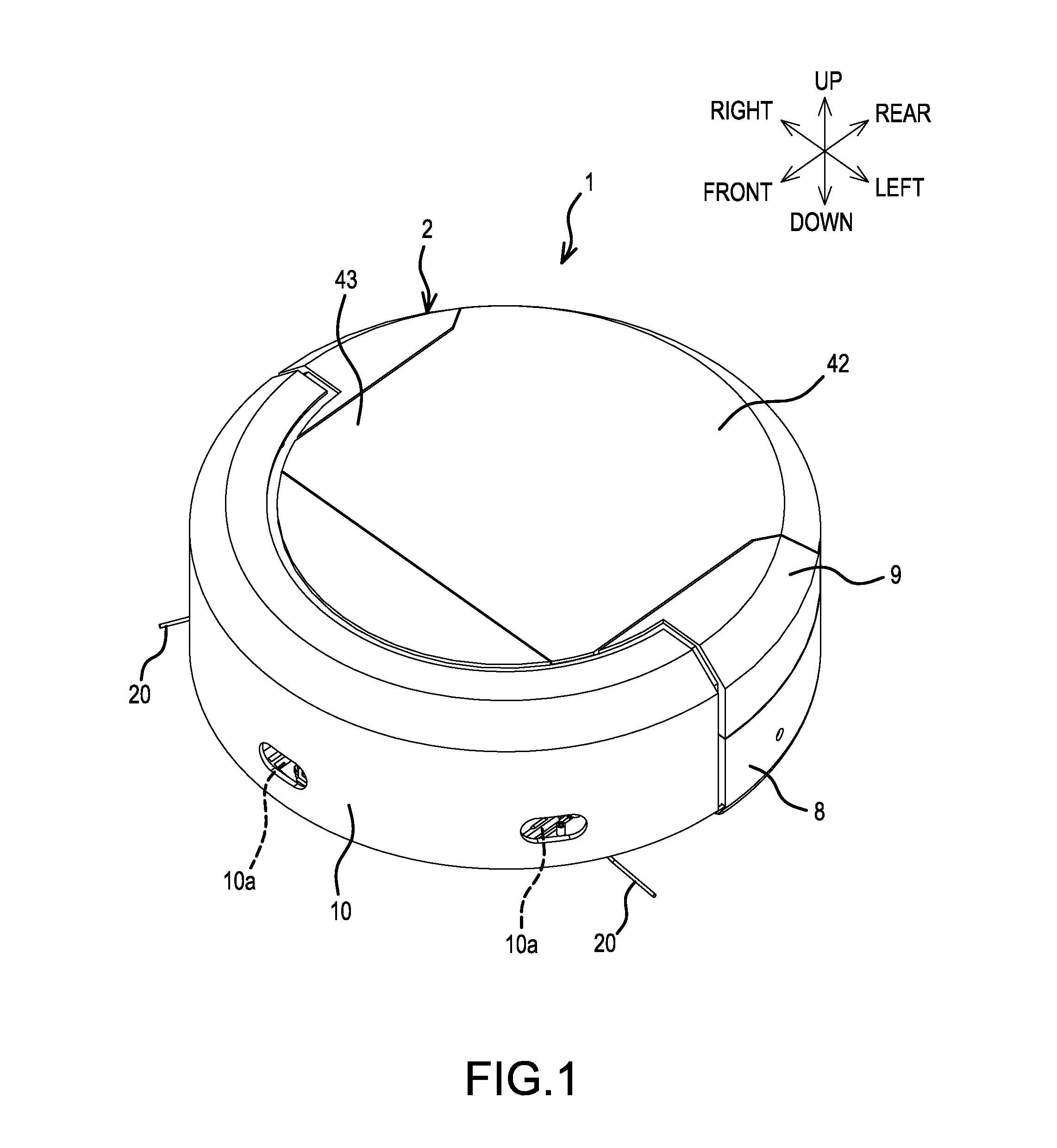 Self-propelled, dust-collecting robot