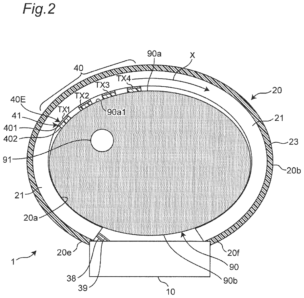 Antenna device for biological measurement, pulse wave measuring device, blood pressure measuring device, apparatus, biological information measuring method, pulse wave measuring method, and blood pressure measuring method