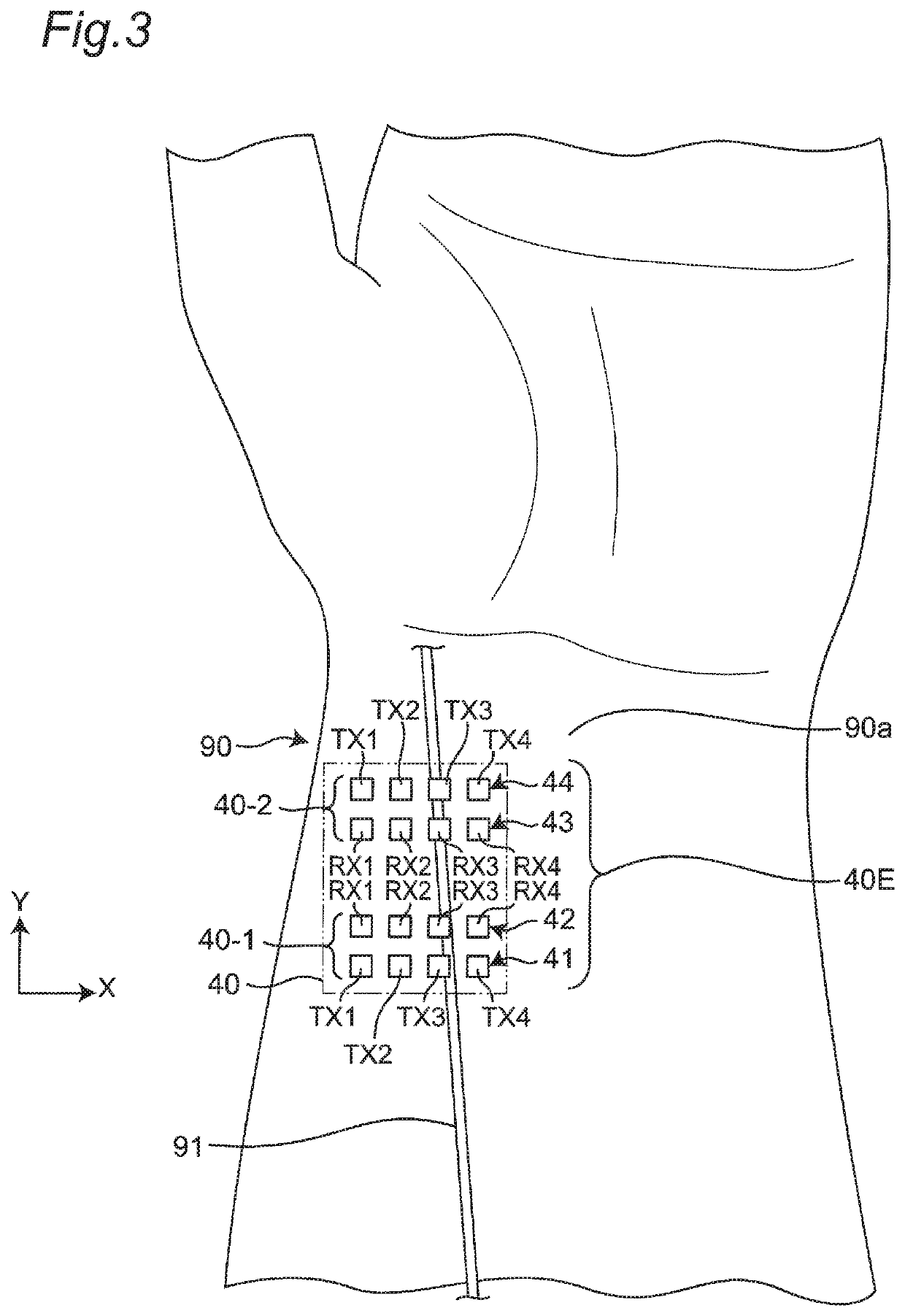 Antenna device for biological measurement, pulse wave measuring device, blood pressure measuring device, apparatus, biological information measuring method, pulse wave measuring method, and blood pressure measuring method