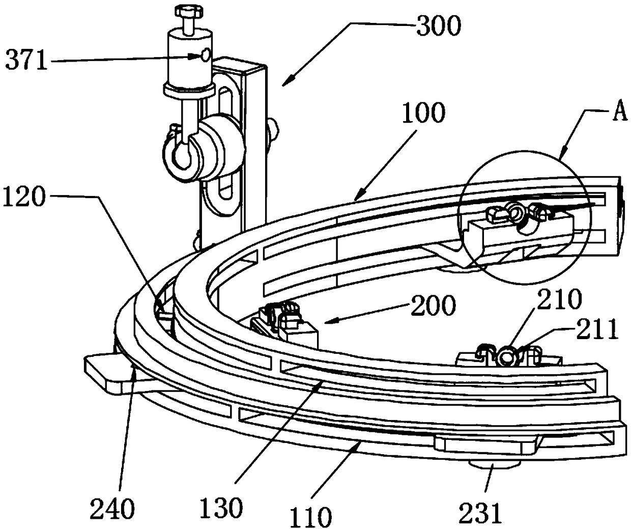 Intracranial lesion positioning and puncture device and skull drilling and positioning device thereof