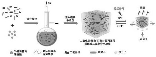 Preparation method and application of photo-thermal conversion hydrogel