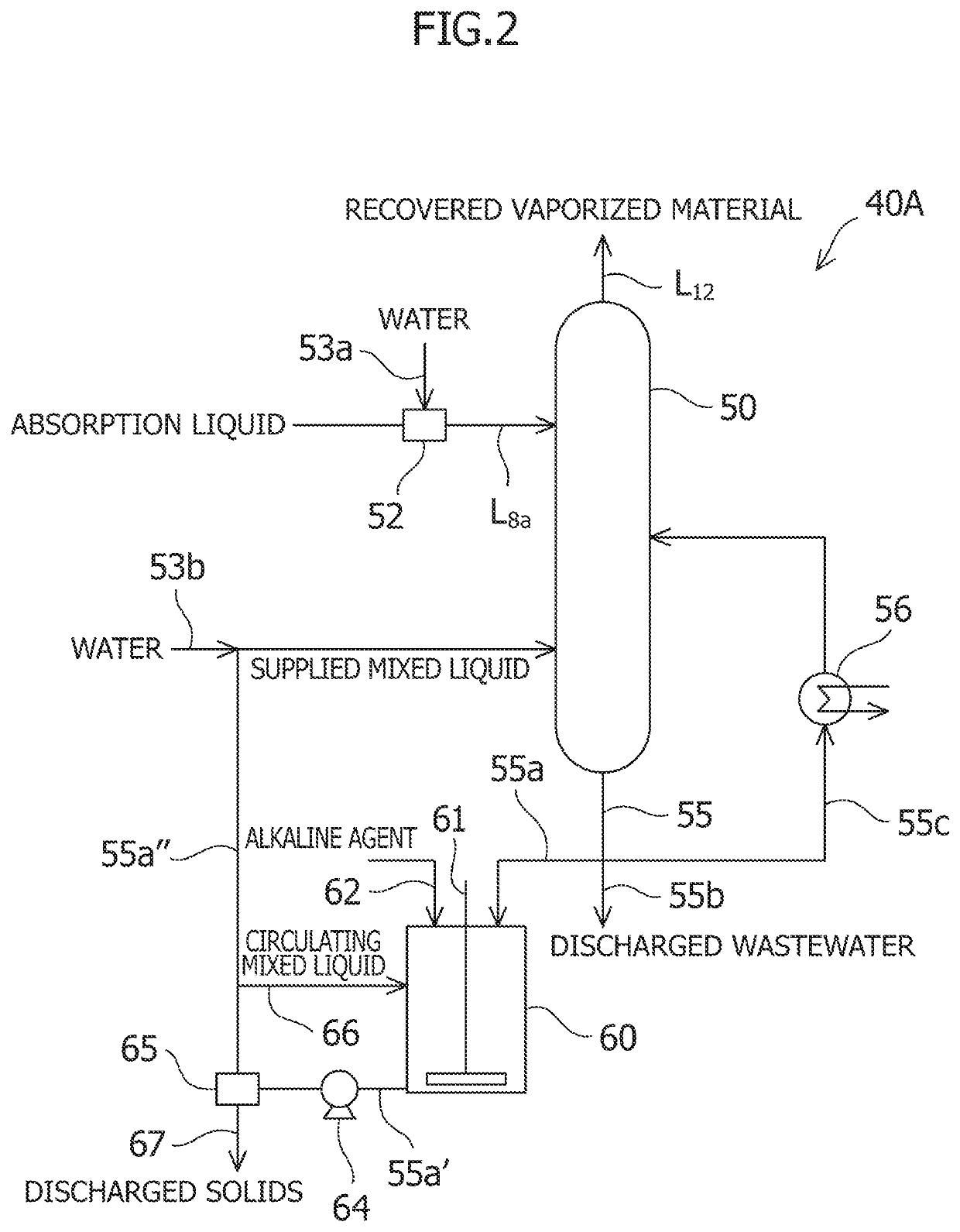 Acidic gas recovery system and reclaiming device to be used in same