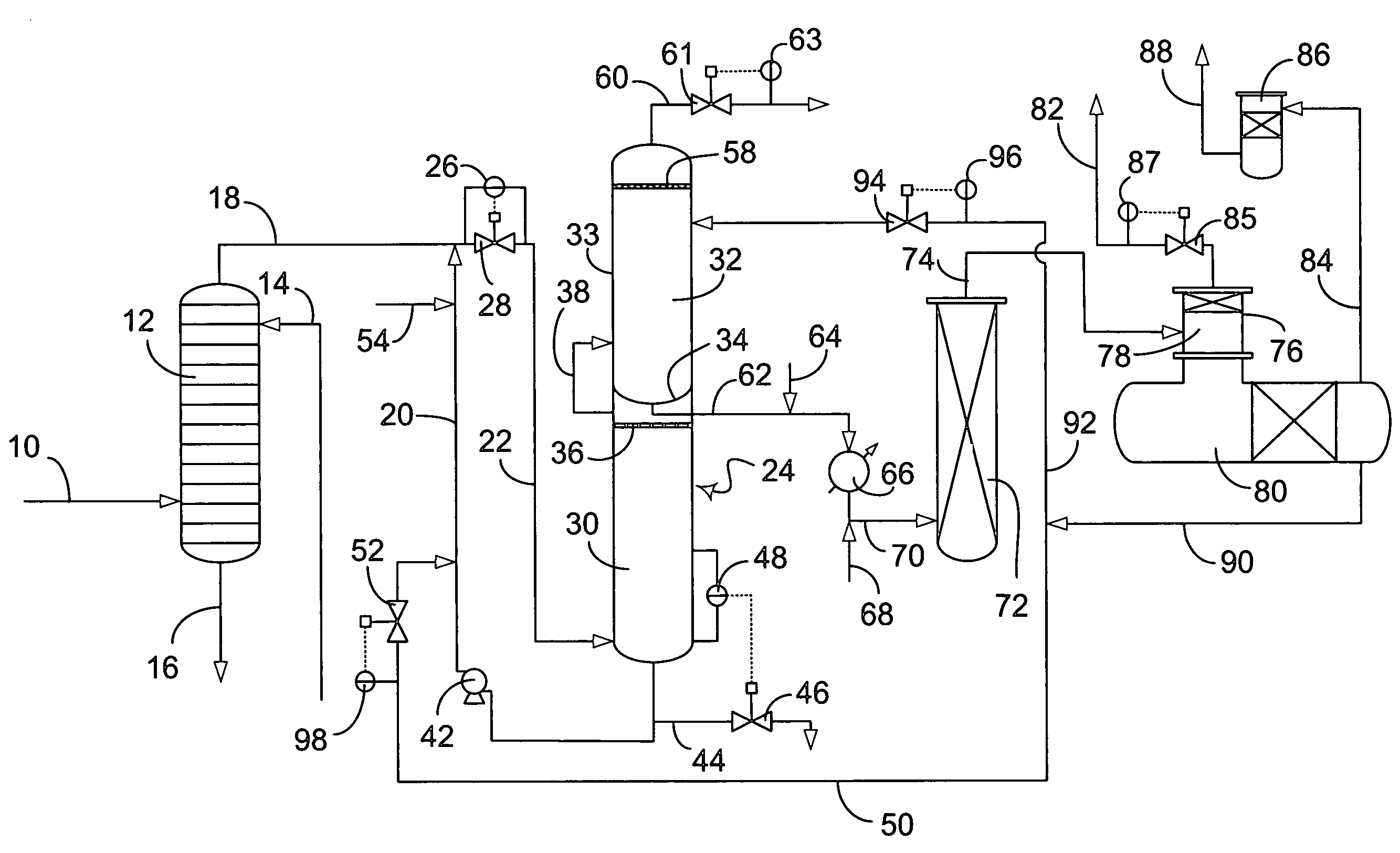 Apparatus for prewashing a hydrocarbon stream containing hydrogen sulfide