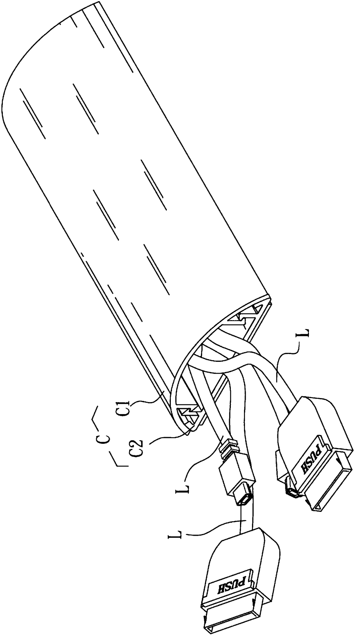 Combination cable mounting fixture structure