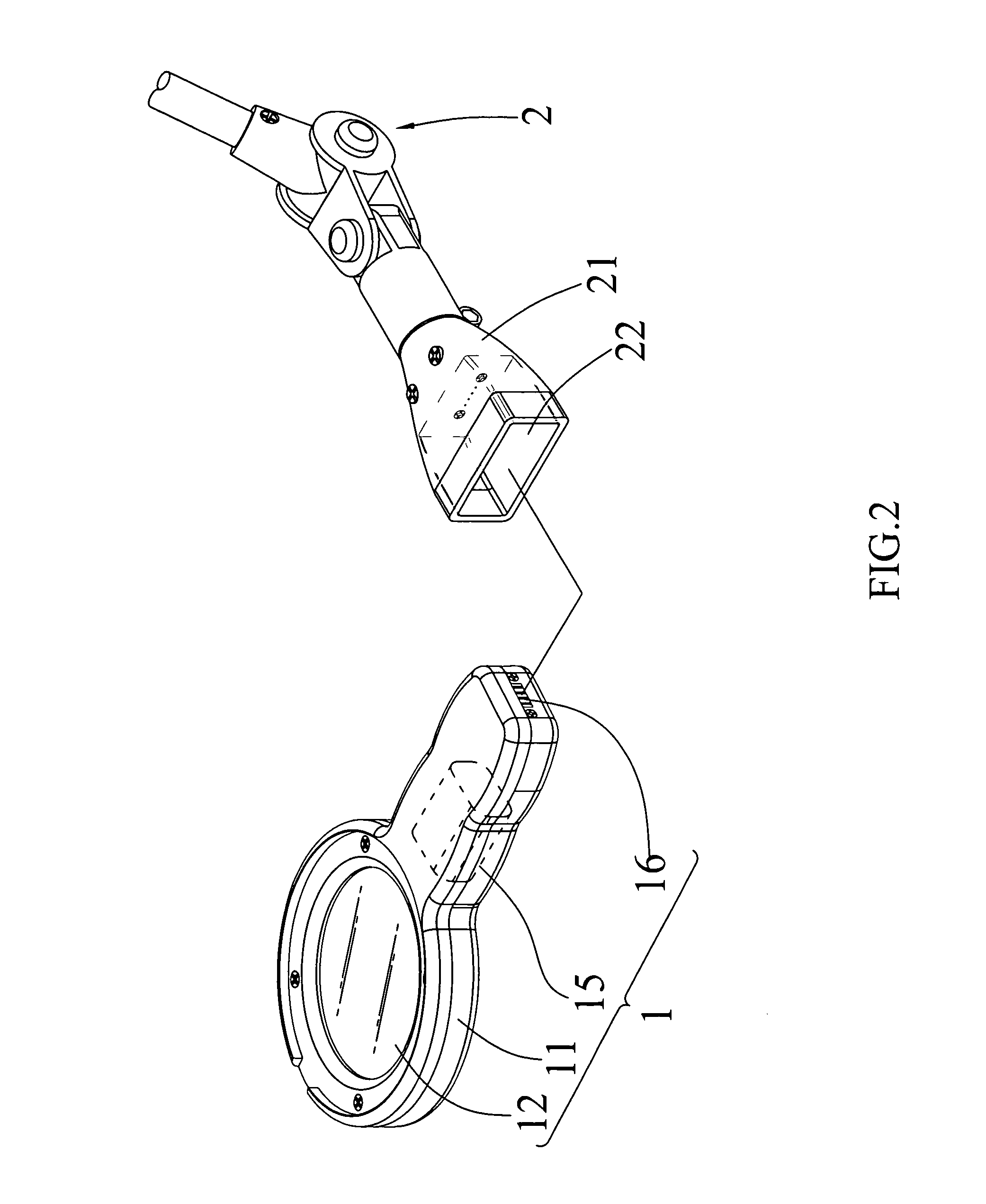 Desk lamp with a separable magnifier