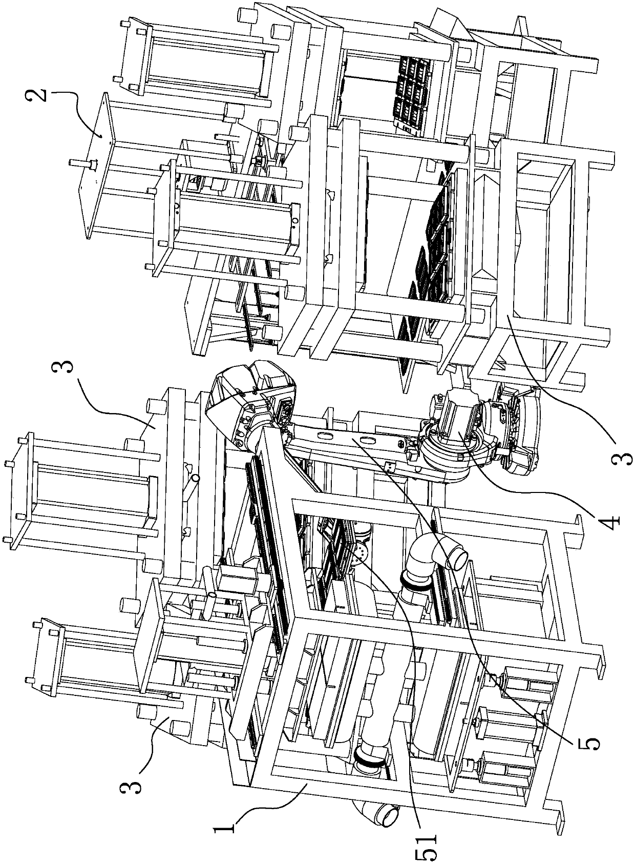 Flexible production line for producing paper pulp molded products