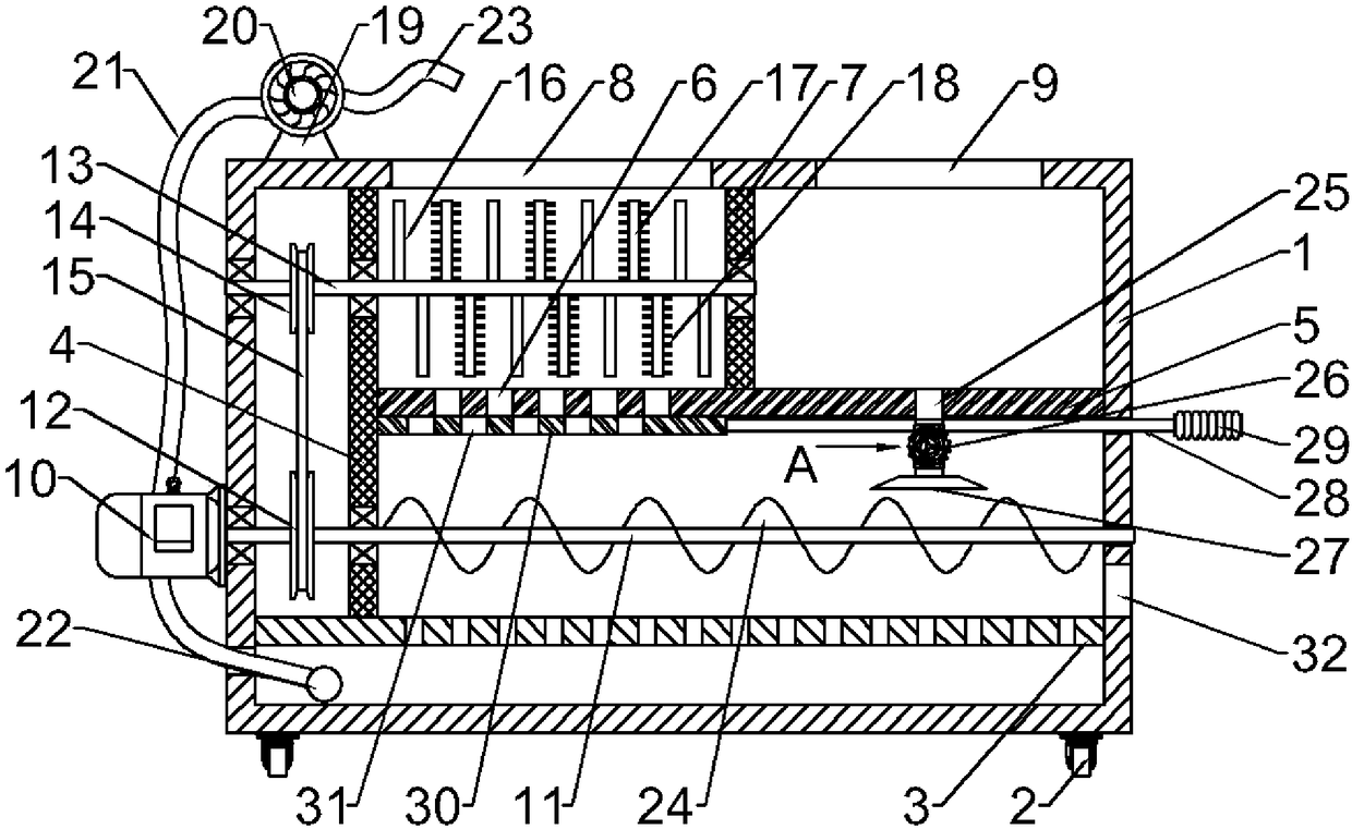 Washing device for large hard food material processing